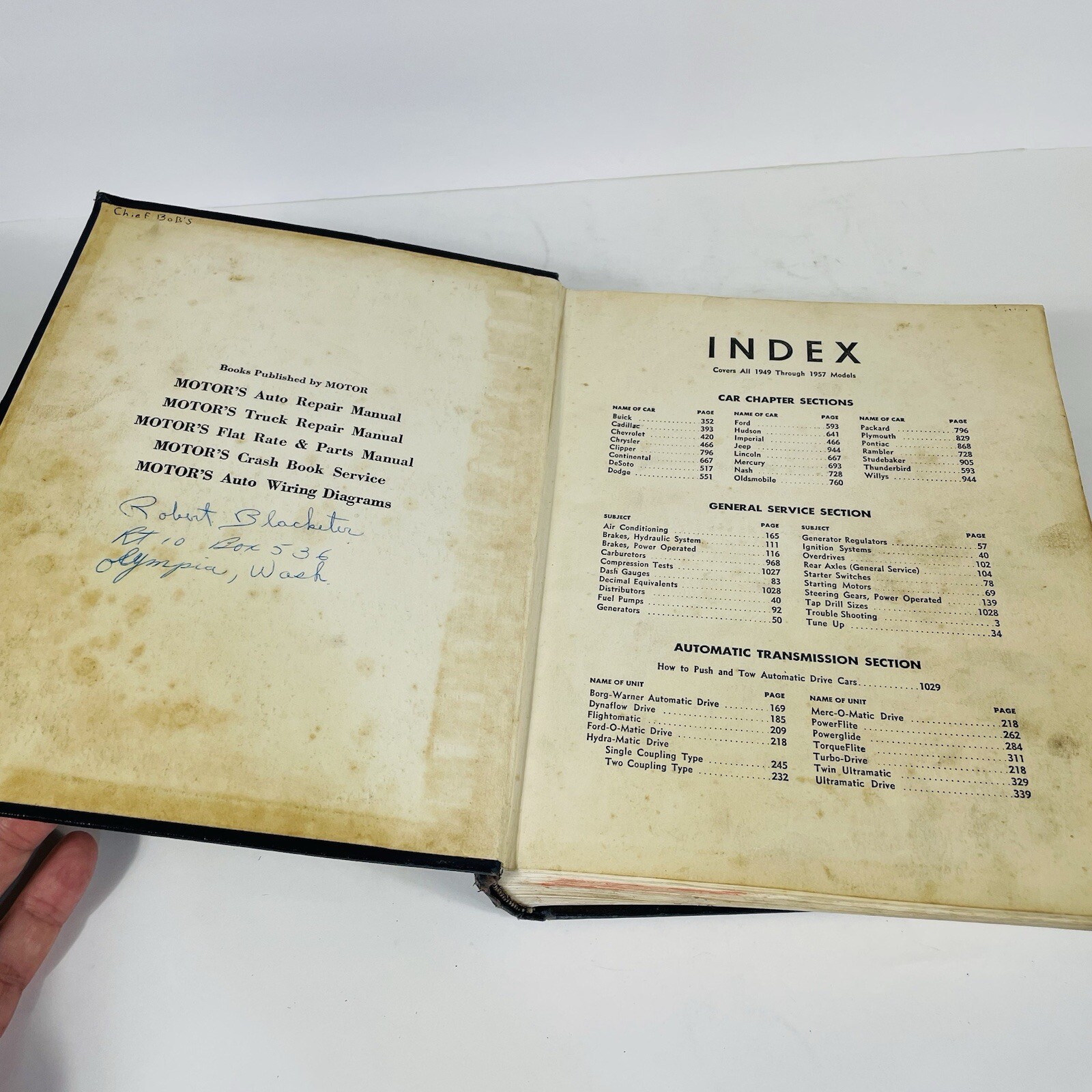 Motor&rsquo;s Auto Repair Manual 20th Edition Third Printing 1957