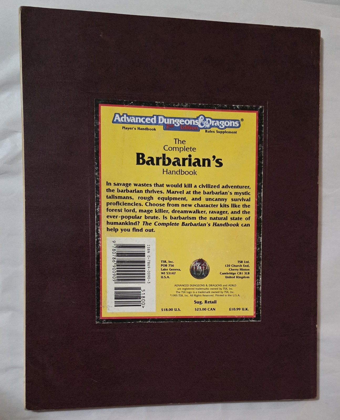 Complete Barbarian&rsquo;s Handbook : Advanced Dungeons and Dragons Accessory by Rick
