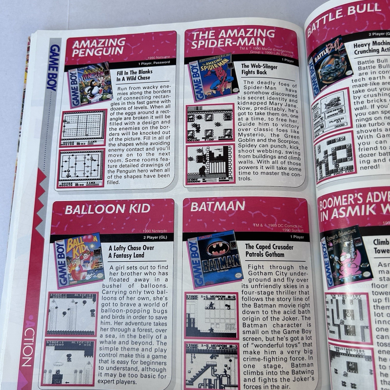 Nintendo Game Boy Player&rsquo;s Guide Vintage 1991 TNMT Mario Batman Tetris Paperback