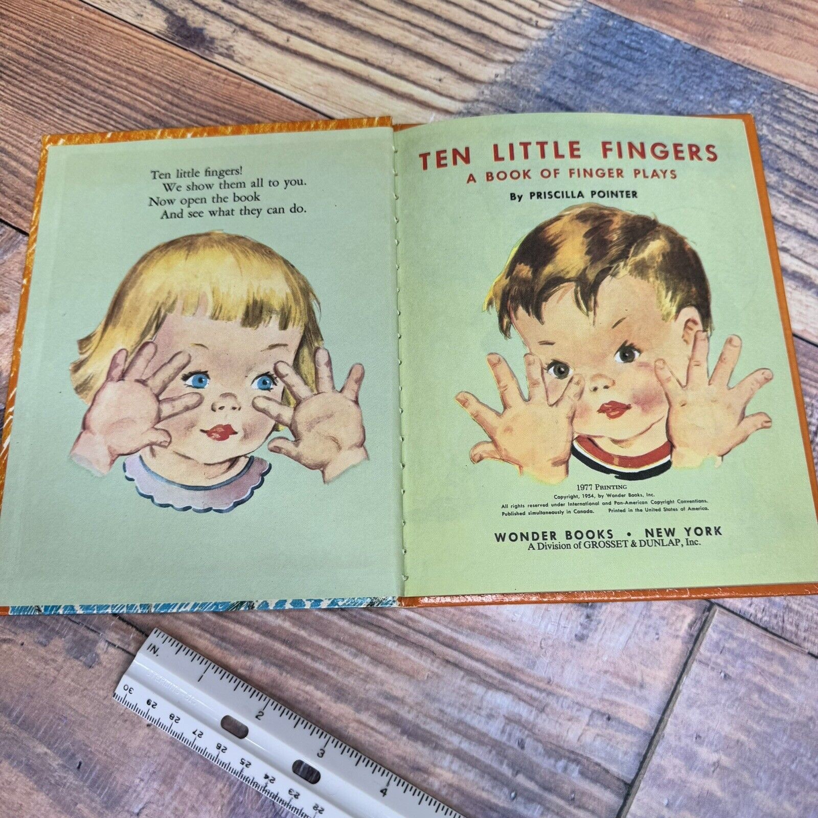 Vintage Ten Little Fingers a Book of Finger Plays Children&rsquo;s HC 1977