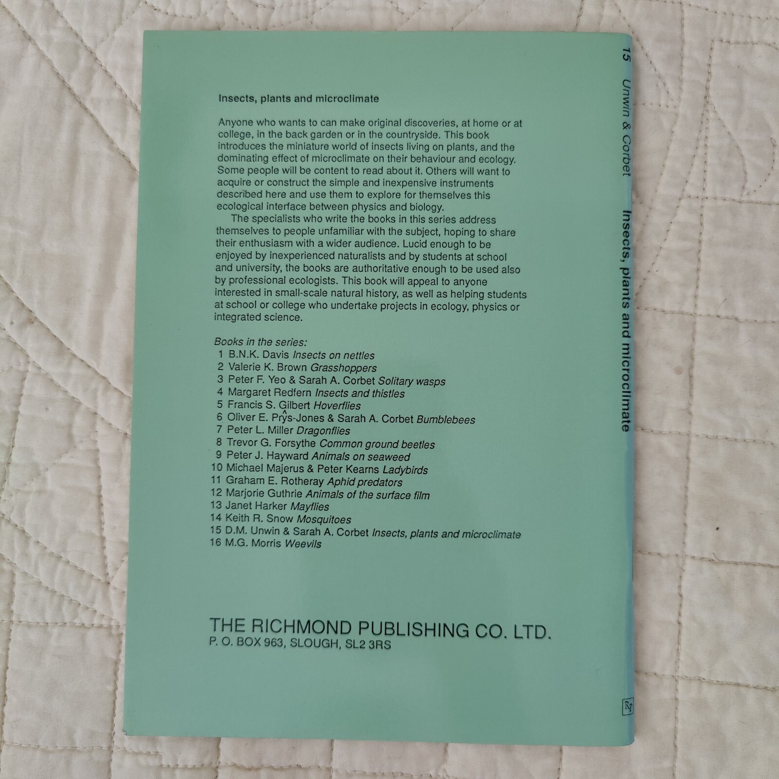 Rare 1991 Insects, Plants and Microclimate – Naturalists&rsquo; Handbook 15
