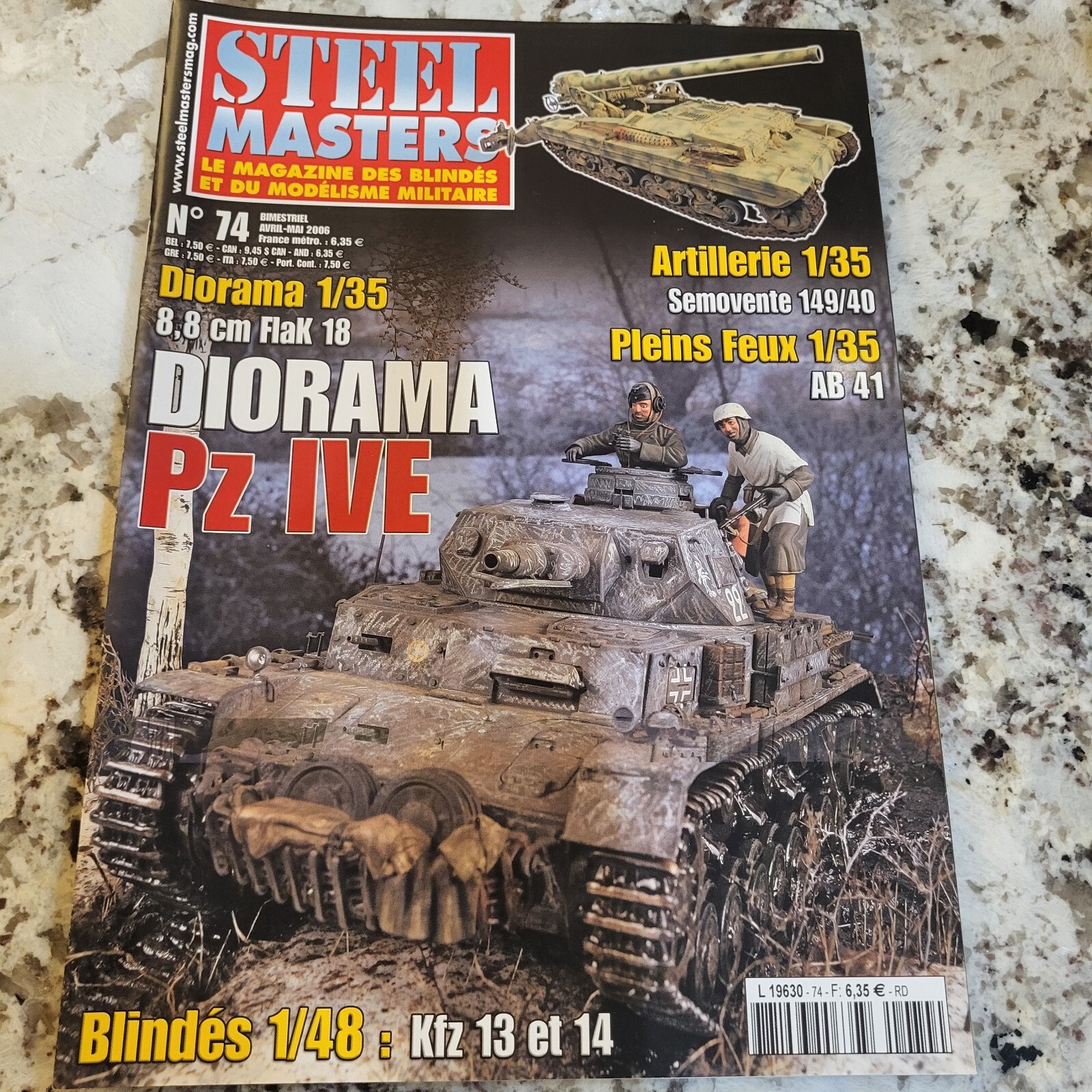 Steel Masters 74 Diorama Pz IVE 1/35 8.8 cm FlaK 18 AB 41 Semovente 149/40