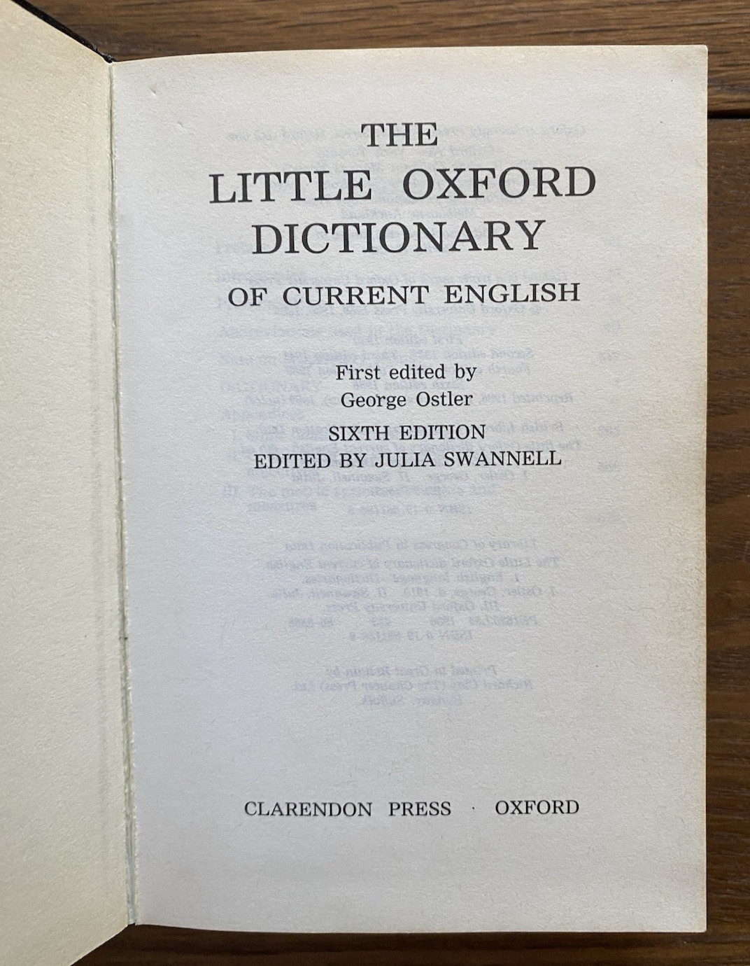 The New Little Oxford Dictionary Real Leather Made in England 1989
