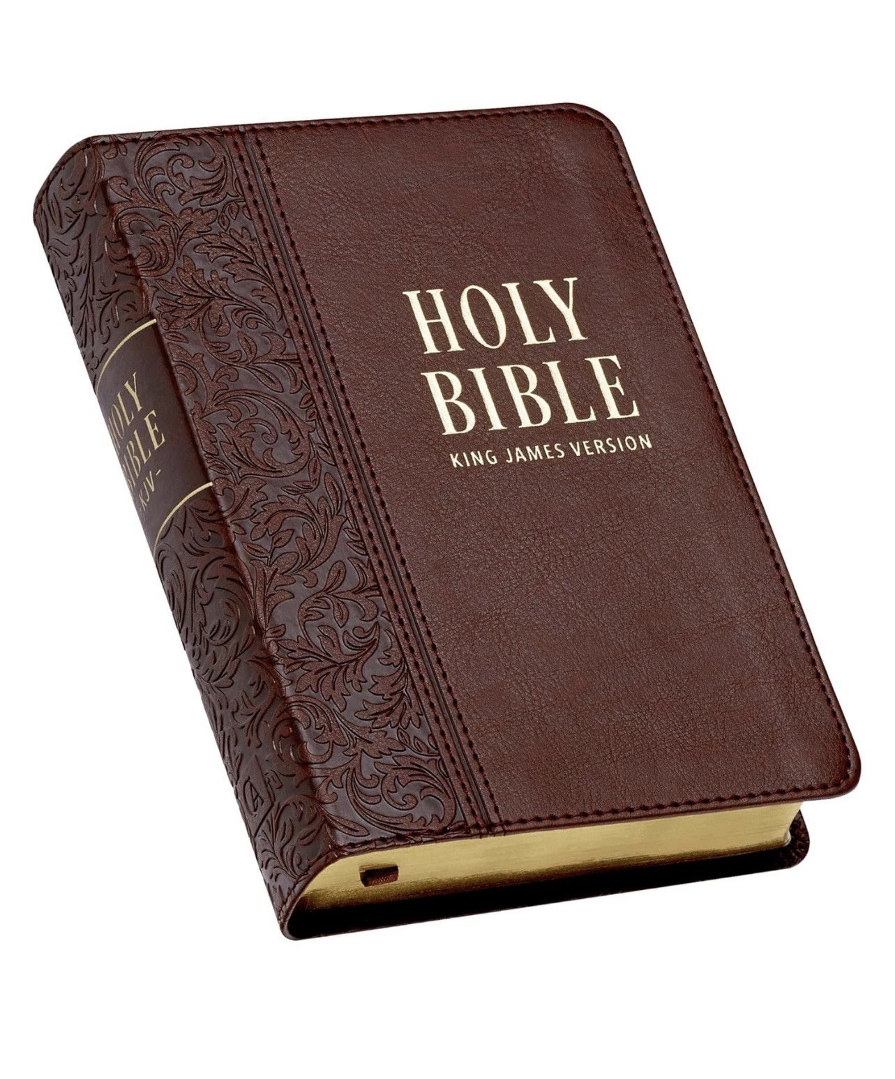 KJV Holy Bible, Compact Large Print Faux Leather Red Letter Edition – Ribbon…