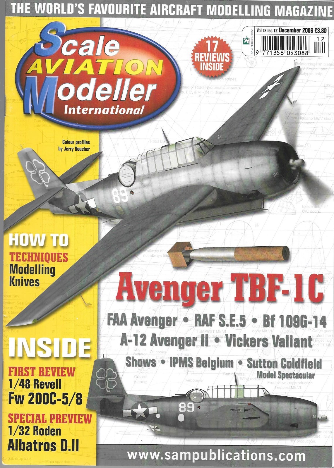 Scale Aviation Modeller V12 N12 TBF-1C Avenger RAF S.E.5a Biplane Bf 109G-14