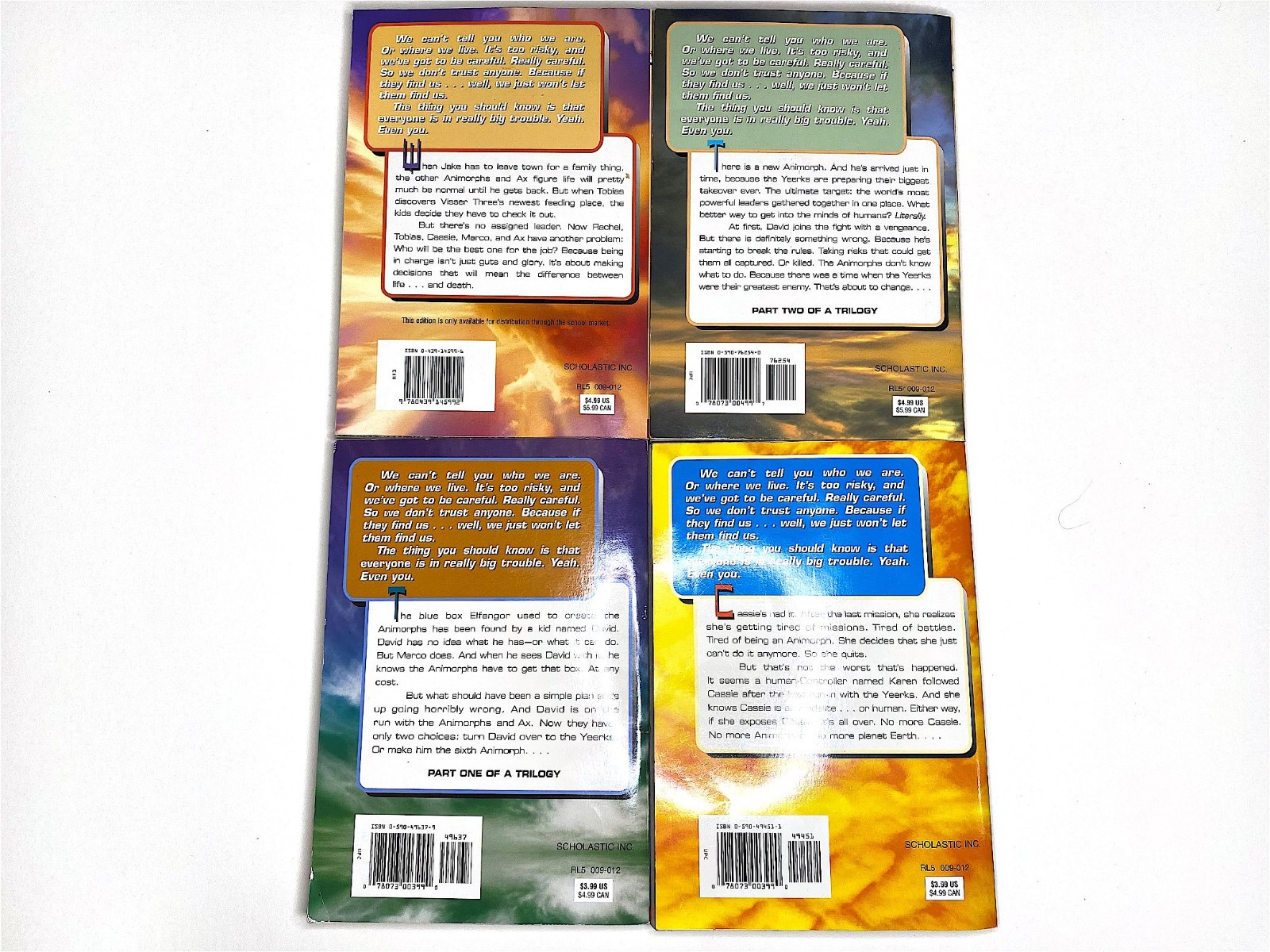 Animorphs 9 Book Assortment (Paperback) #6, 8, 10, 14, 17, 19, 20, 21, 37