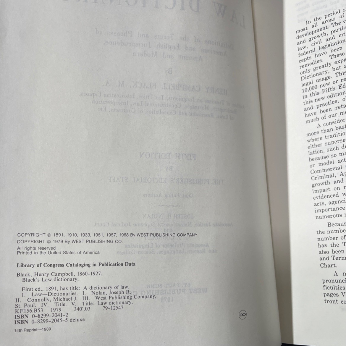black&rsquo;s law dictionary book, by henry campbell black, 1979 Hardcover