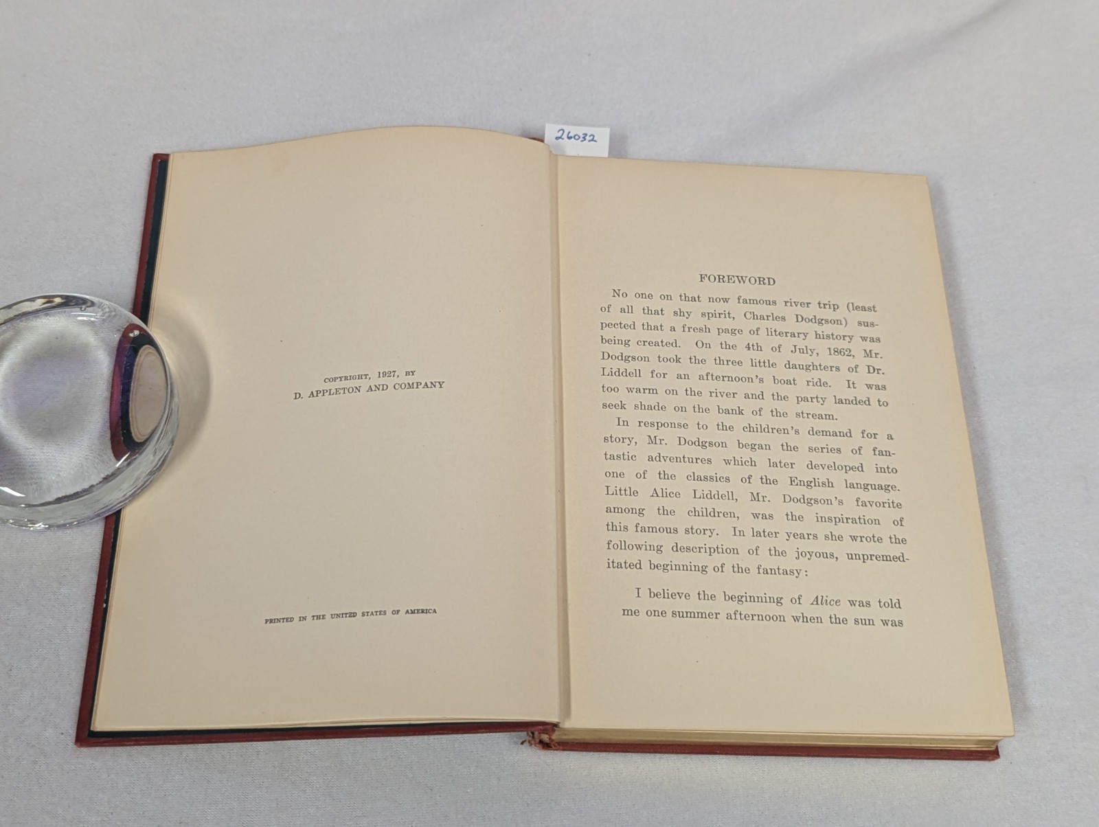 Lewis Carroll Alice&rsquo;s Adventures in Wonderland 1927 Facsimile 1st Edition 1866