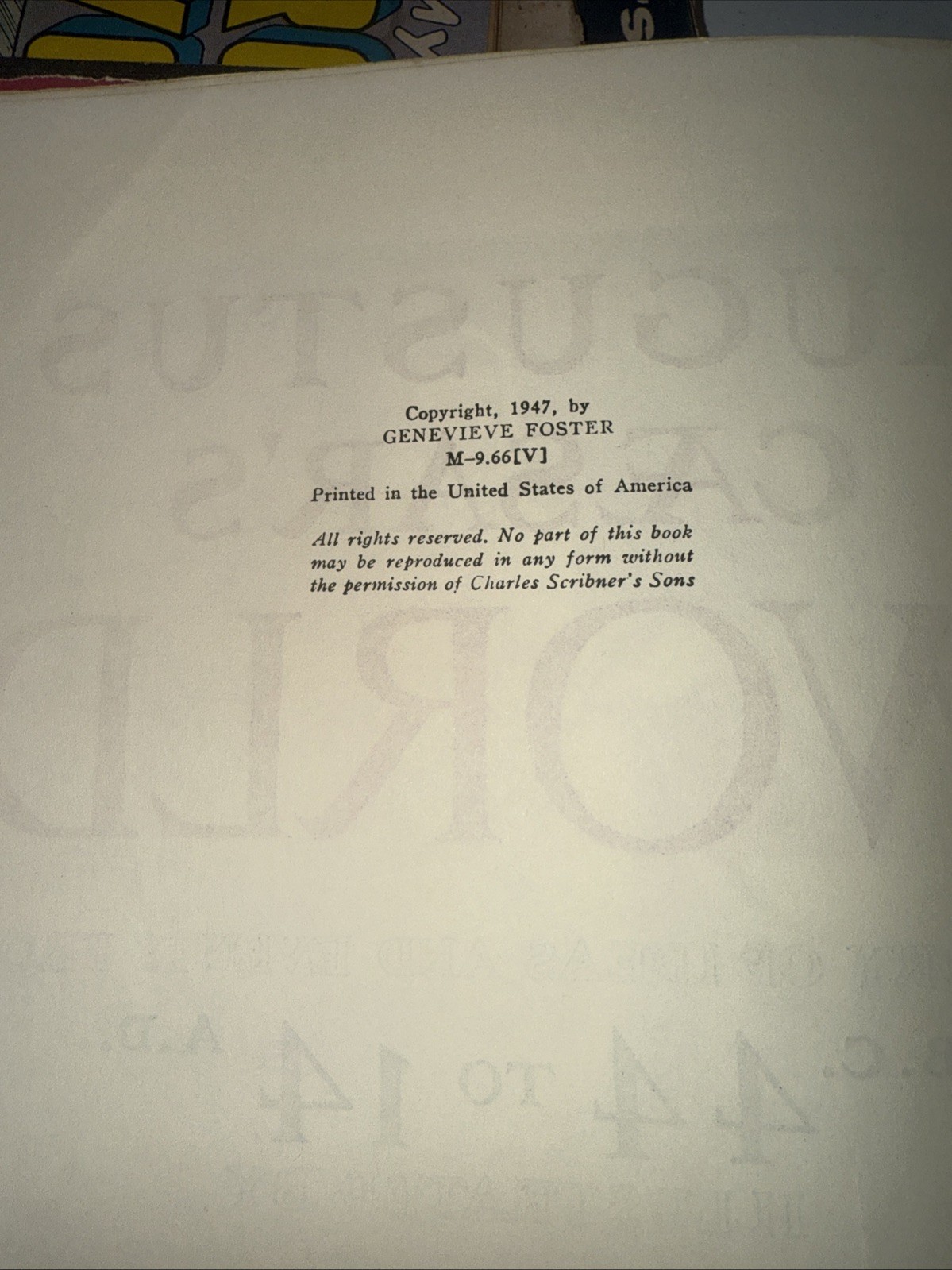 Augustus Caesar&rsquo;s world, 44BC To 14 AD 1947 HB DC