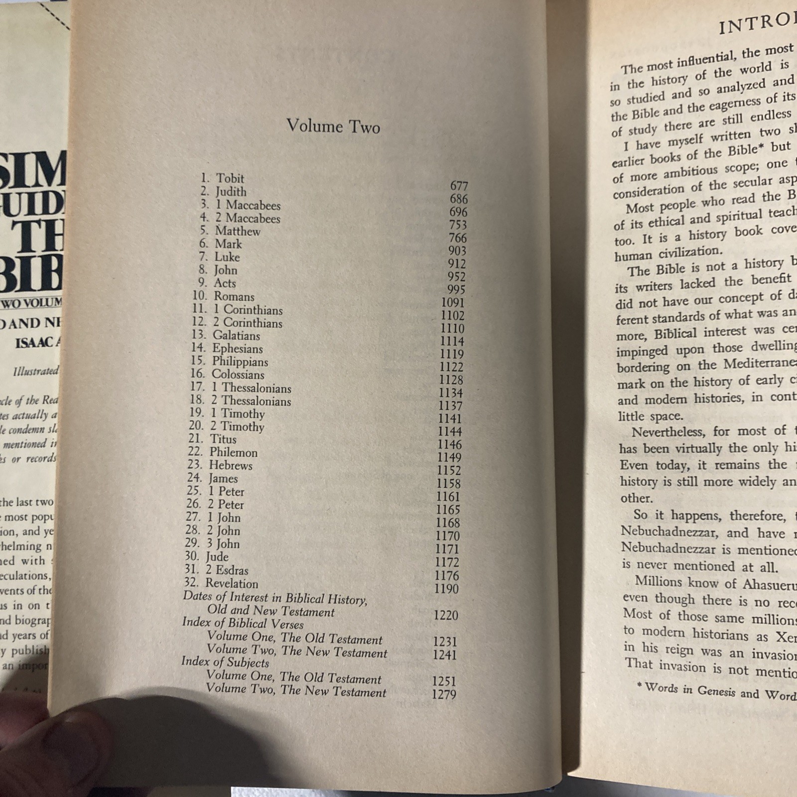 Asimov&rsquo;s Guide to the Bible Two Volumes in One Old & New Testaments HCDJ 1981