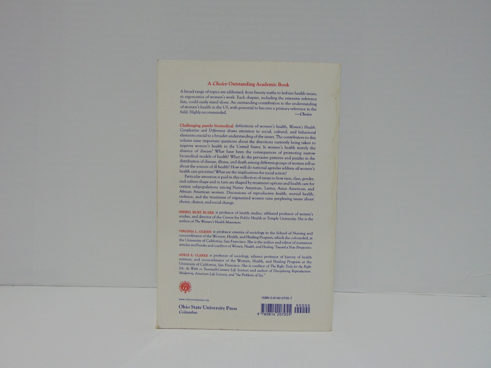 Women&rsquo;s Health: Complexities And Differences ed by Ruzek, Olesen, Clarke