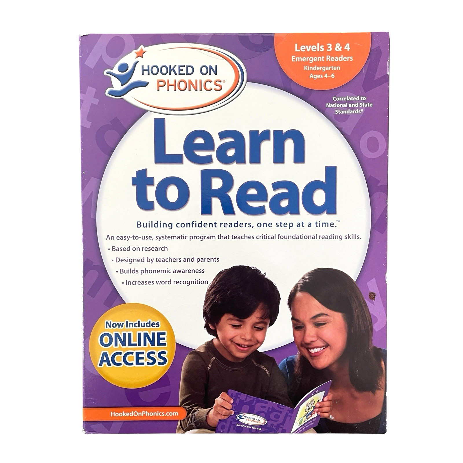 HOOKED ON PHONICS: LEARN TO READ Level 3-4 Emergent Readers Kindergarten Age 4-6