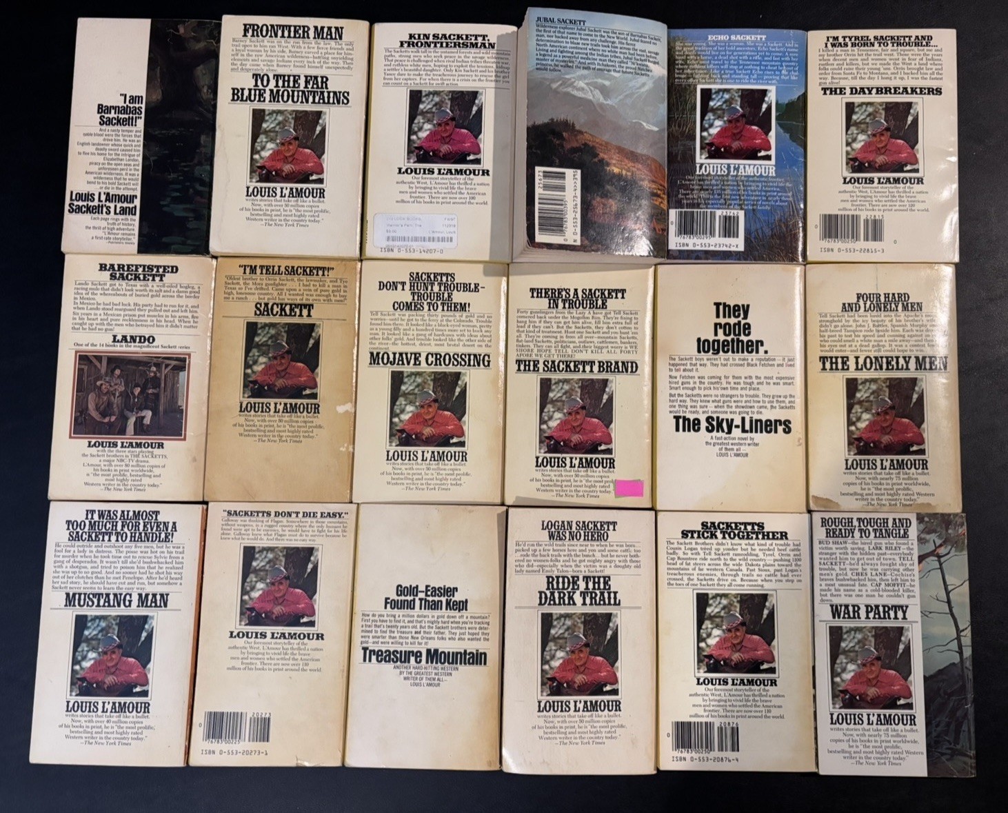 LOUIS L&rsquo;AMOUR Complete 18 Book SACKETTS Series Vintage WESTERNS only $4 each!!