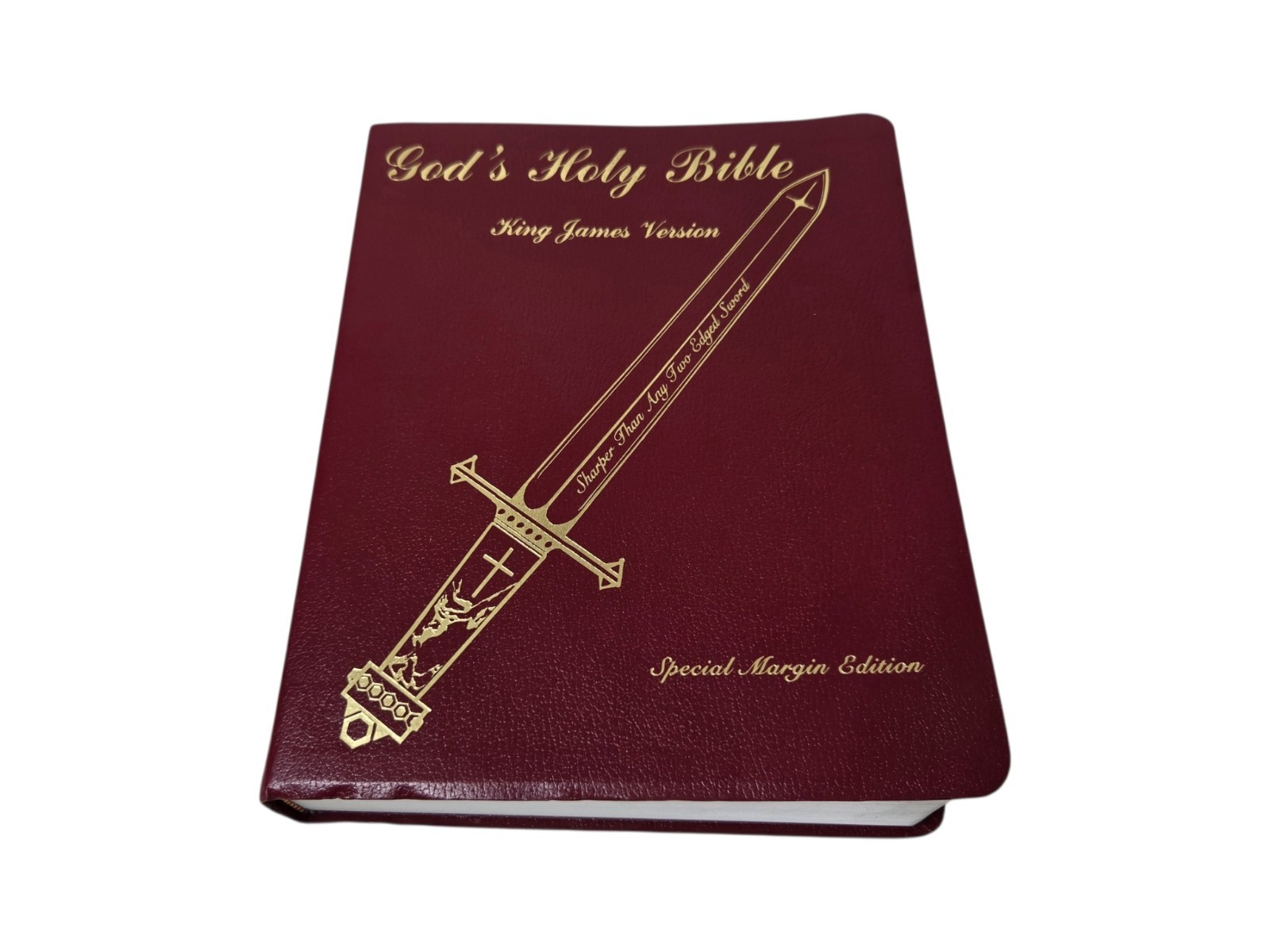 God&rsquo;s Holy Bible KJV Special Margin Edition LARGE PRINT 1999 Burgundy Red Letter