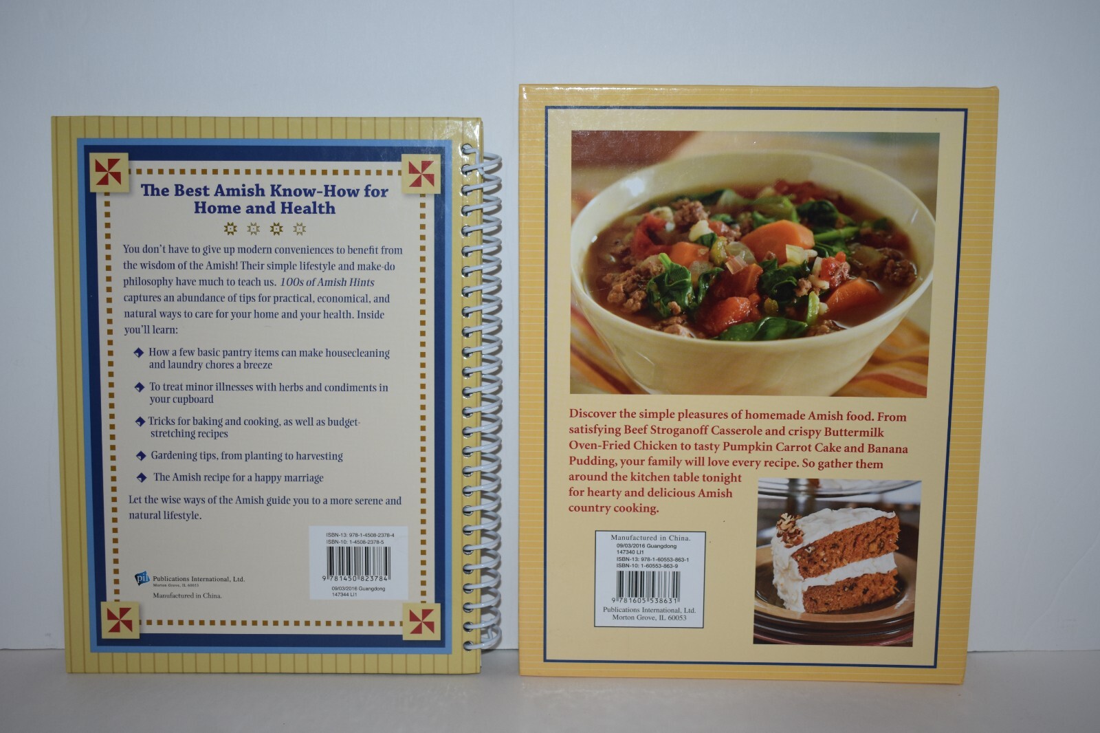2 AMISH BOOKS – AMISH COOKING & 100&rsquo;s OF AMISH HINTS – HARDCOVER – RECIPES