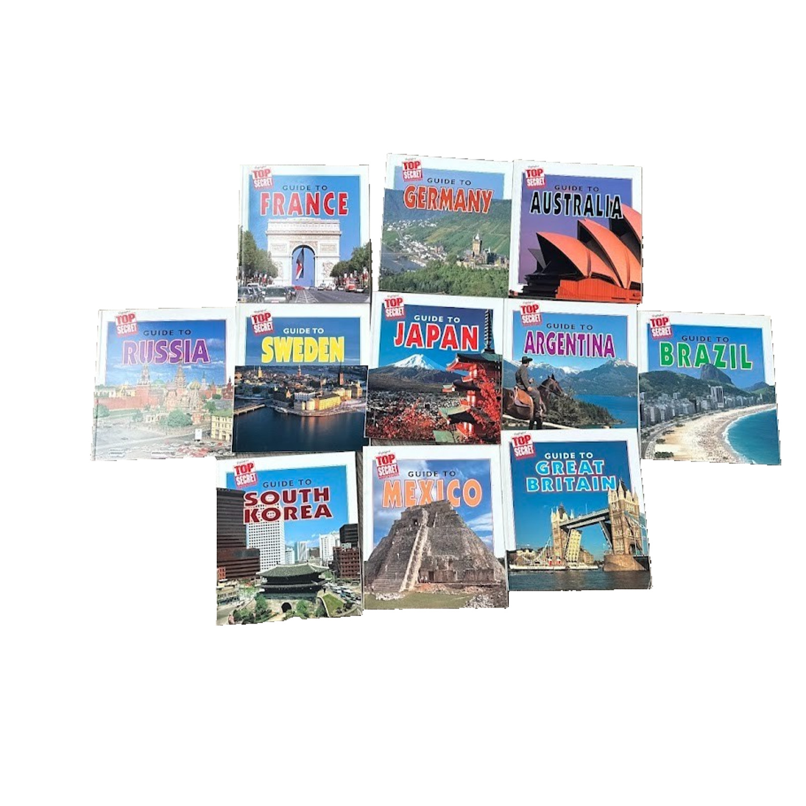 Lot of 11 Books Highlight Top Secret Guide to Countries Homeschool Education