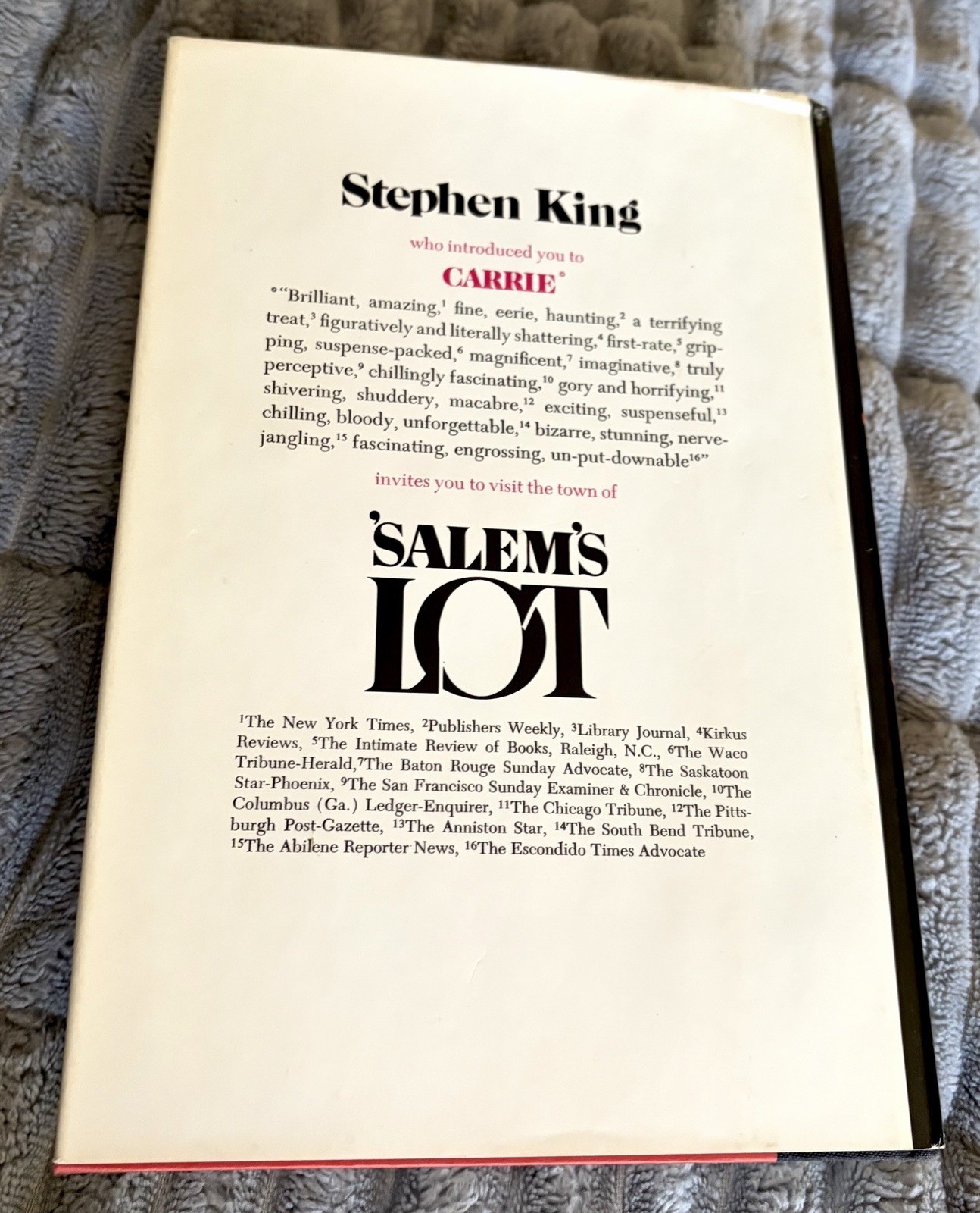 SALEM&rsquo;S LOT Stephen King Doubleday 1975 DJ/HC Full Size Book Club Edition Beauty