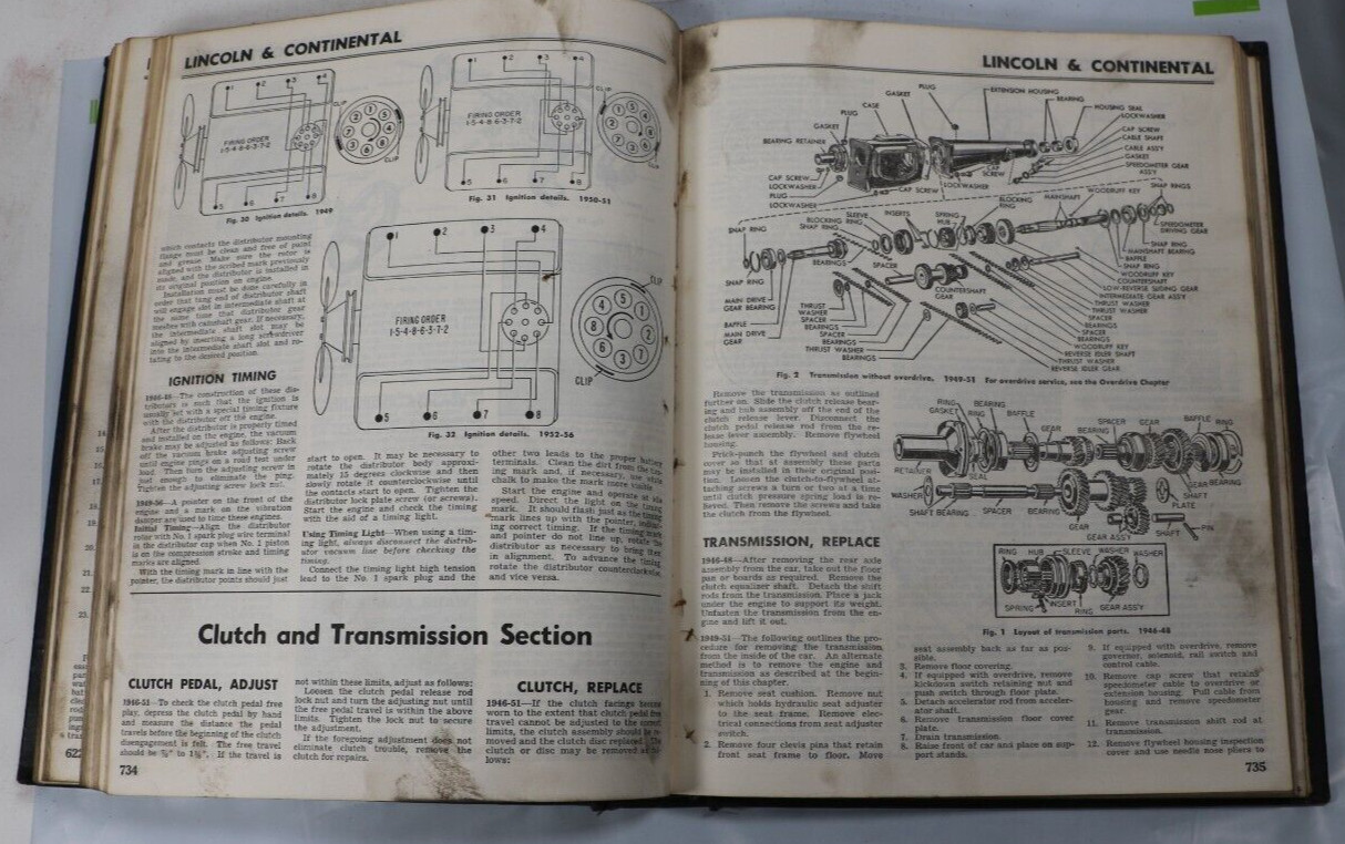 1956 Motor&rsquo;s Auto Repair Manual 19th Edition Car Auto Vehicle Mechanic 1946-1956