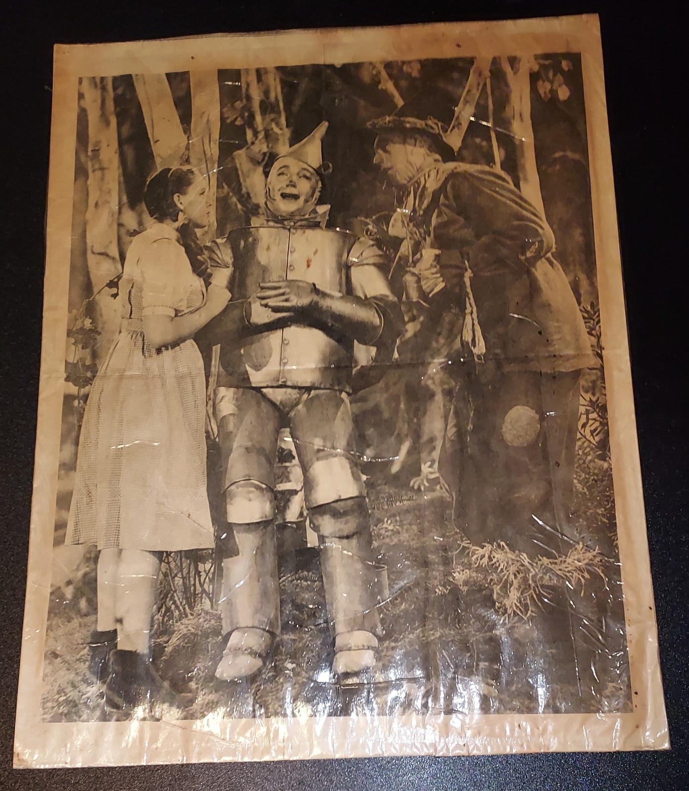 WIZARD OF OZ Very Old Newspaper Pic Mounted on Cardboard Laminated 17.5×23&Prime; Good