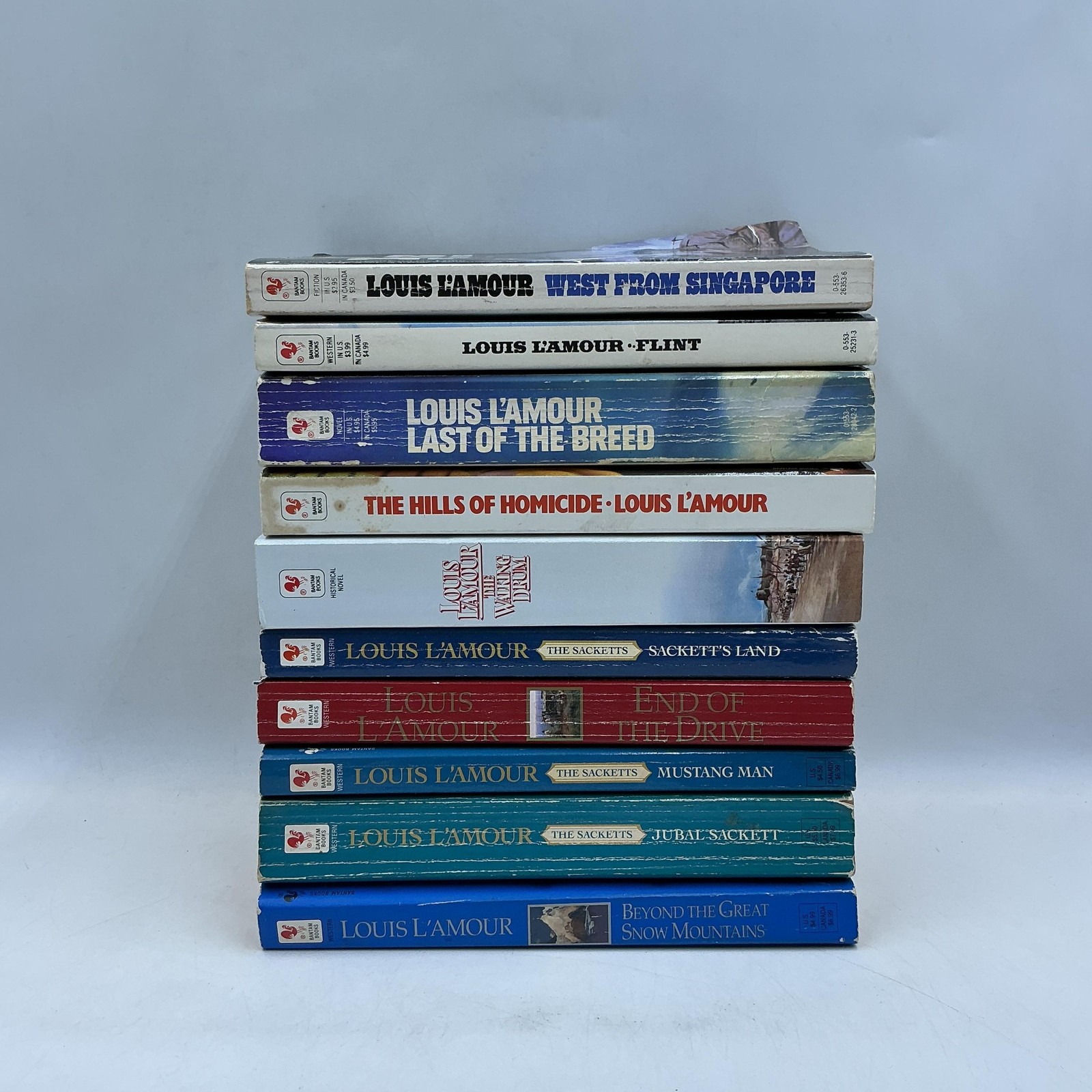 Vintage Louis L&rsquo;Amour Lot Of 10 Paperback Books Bantam Assorted Western USA