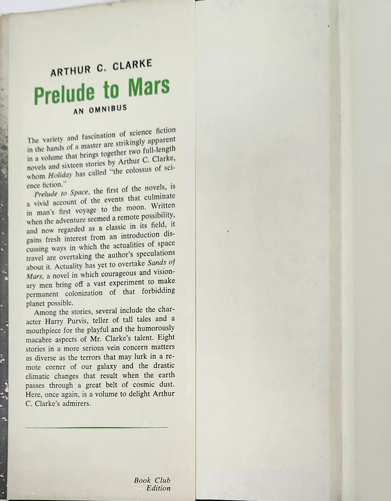Arthur C. Clarke Book Lot-3 Sci-Fi Bks-Imperial Earth/Prelude to Mars..1970s HC