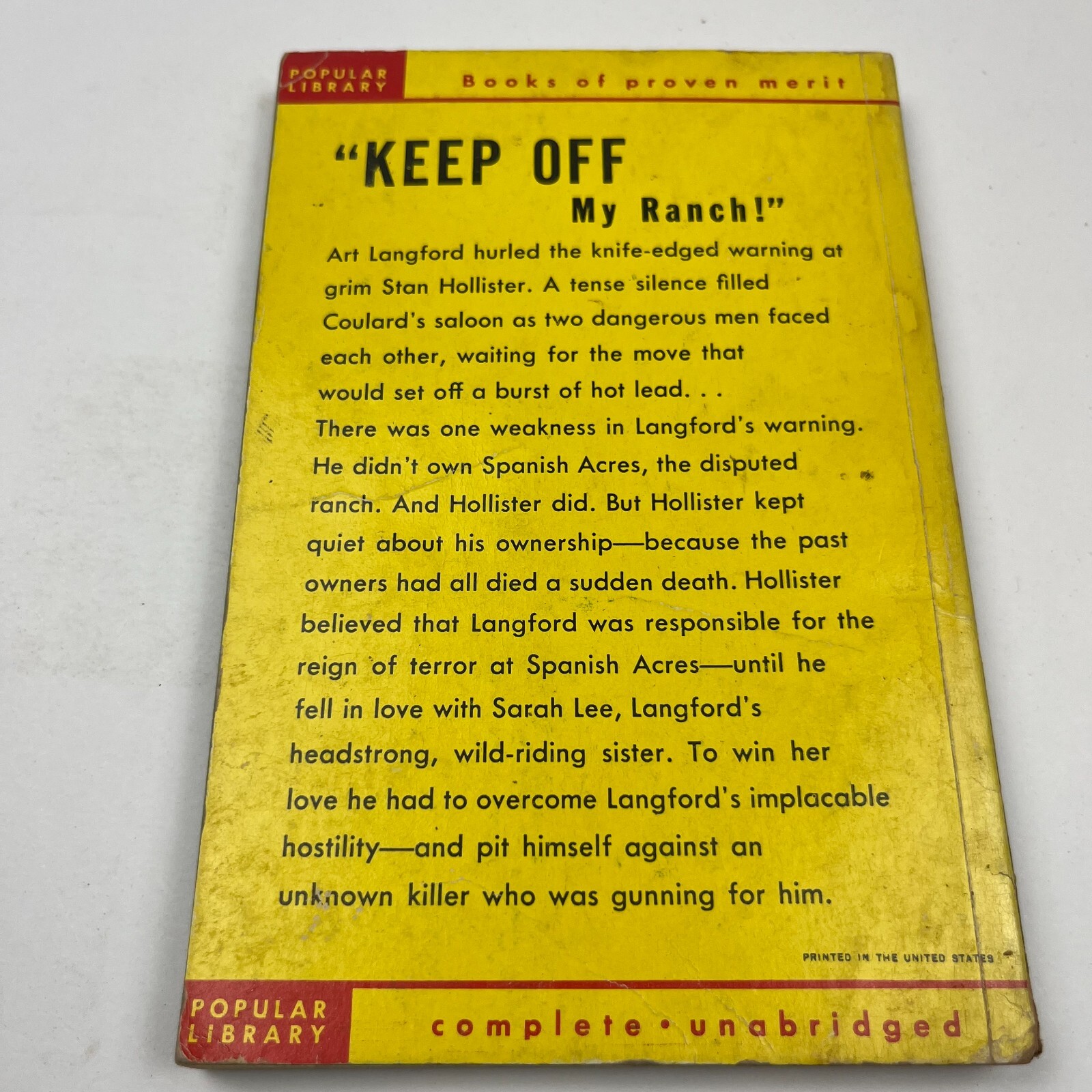 Bullet Brand by Hal G Evarts aka Spanish Acres Popular Library #329 1951 GGA