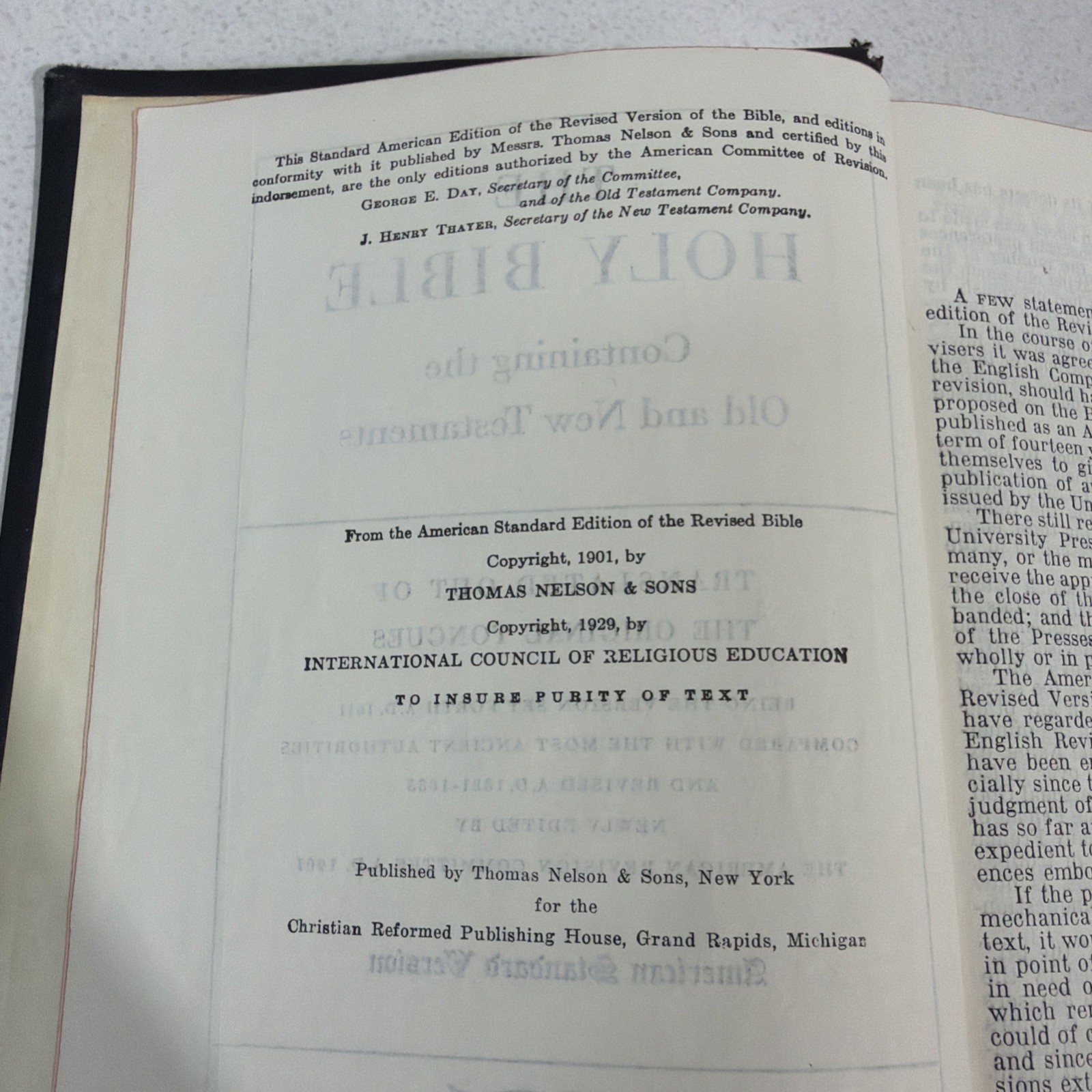 Antique Thomas Nelson & Sons Holy Bible Standard American Edition 1901 Black 7in