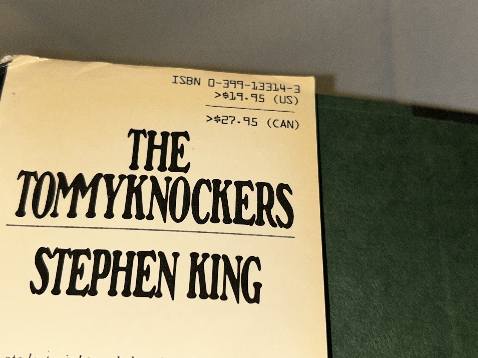 Stephen King The Tommyknockers 1st Edition 1st Printing 1987 HC Red Var. VG++