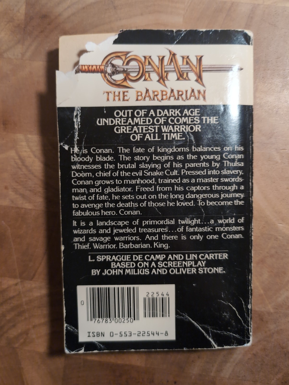 Conan the Barbarian (Film Novelization) by de Camp/Carter; PB G Bantam 1982