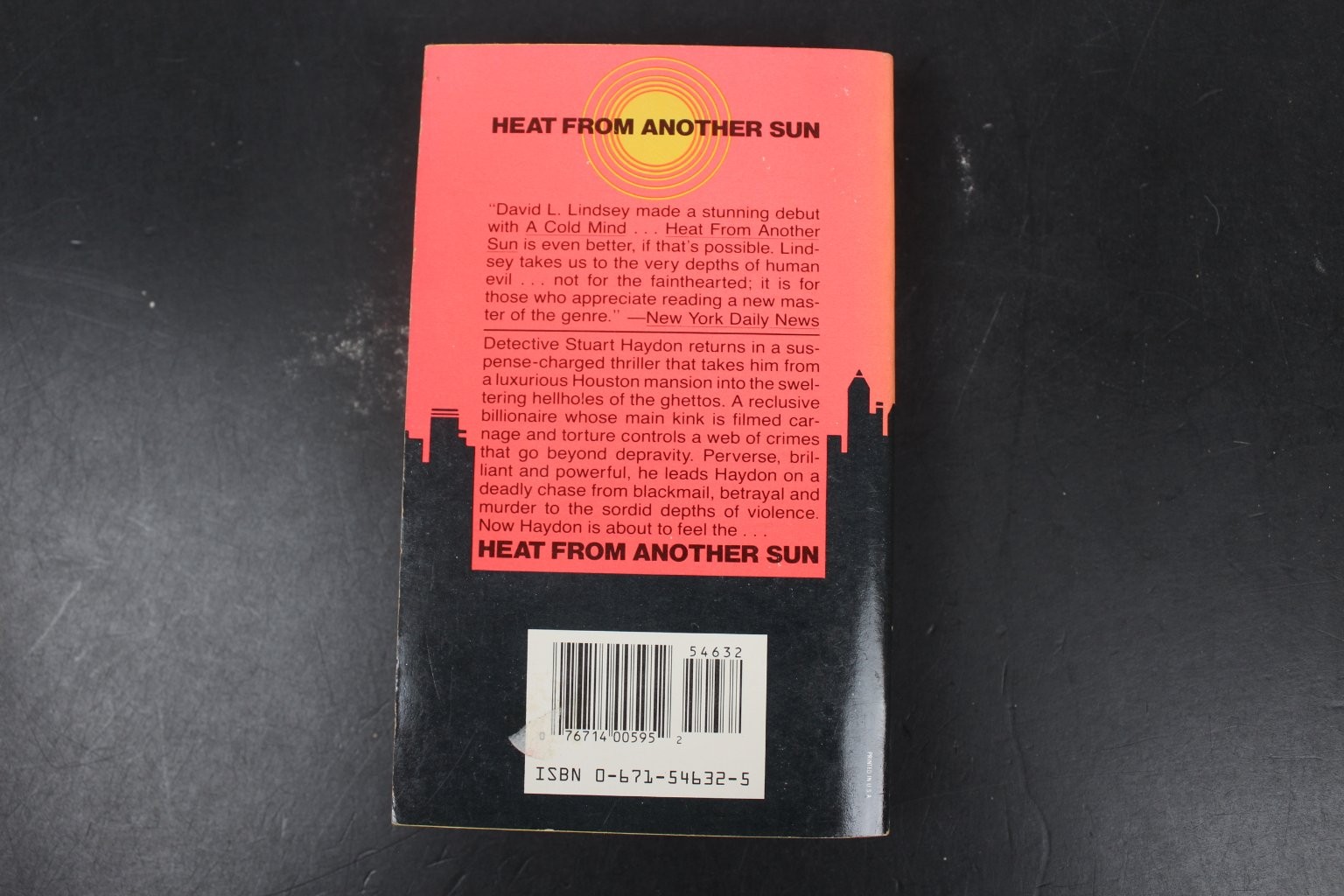 Heat From Another Sun David L. Lindsey 1985 First Pocket Books Printing Crime PB