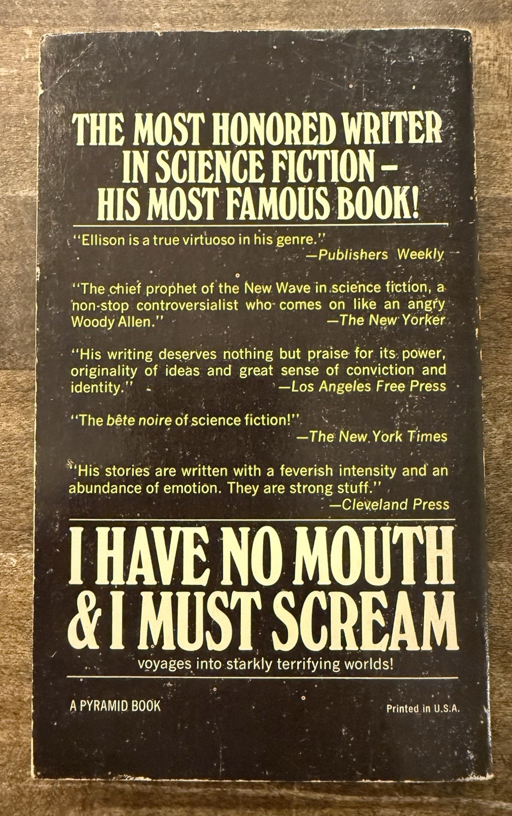 PB Harlan Ellison I Have No Mouth and I Must Scream Pyramid Sci Fi 1977 7th prin