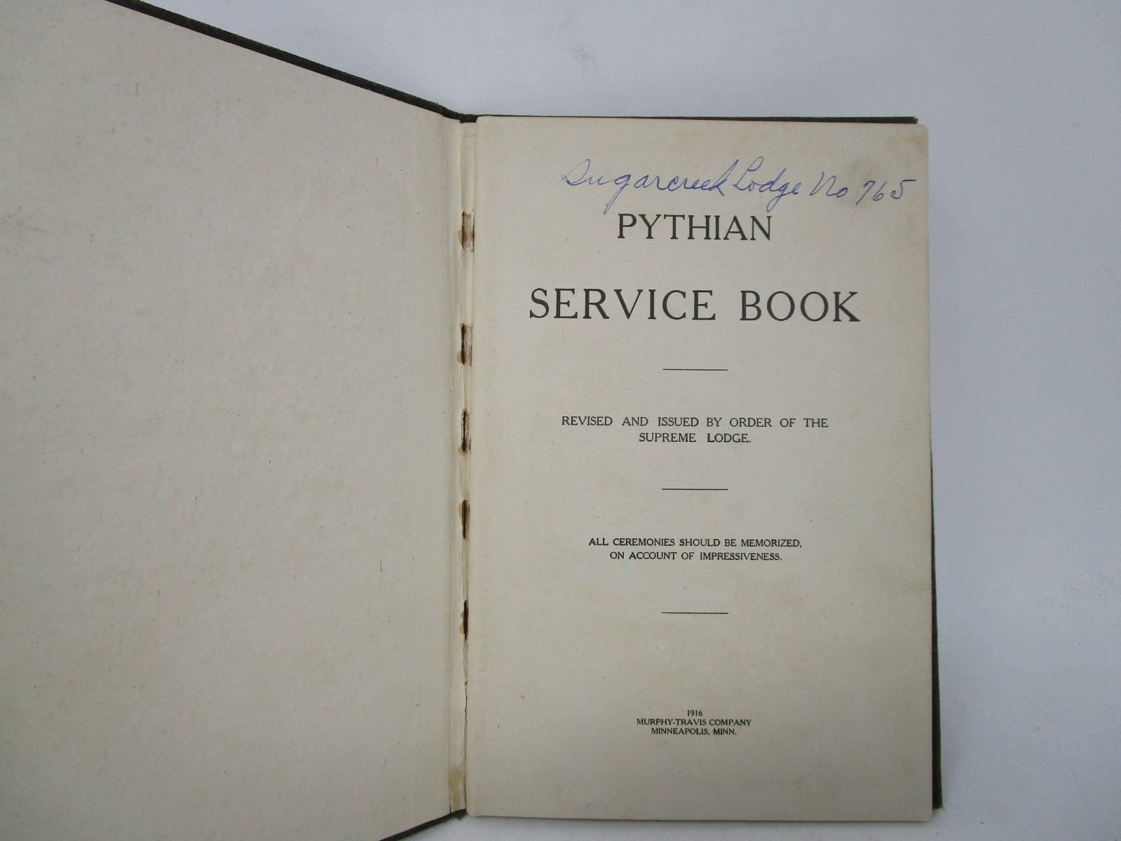 Pythian Service Book 1916