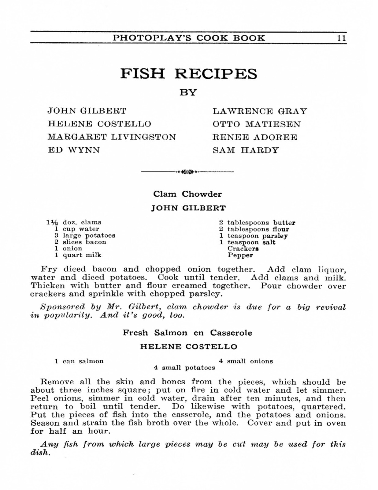 1927 Photoplay&rsquo;s Cook Book 100 Favorite Recipes Of The Stars 44 Pages
