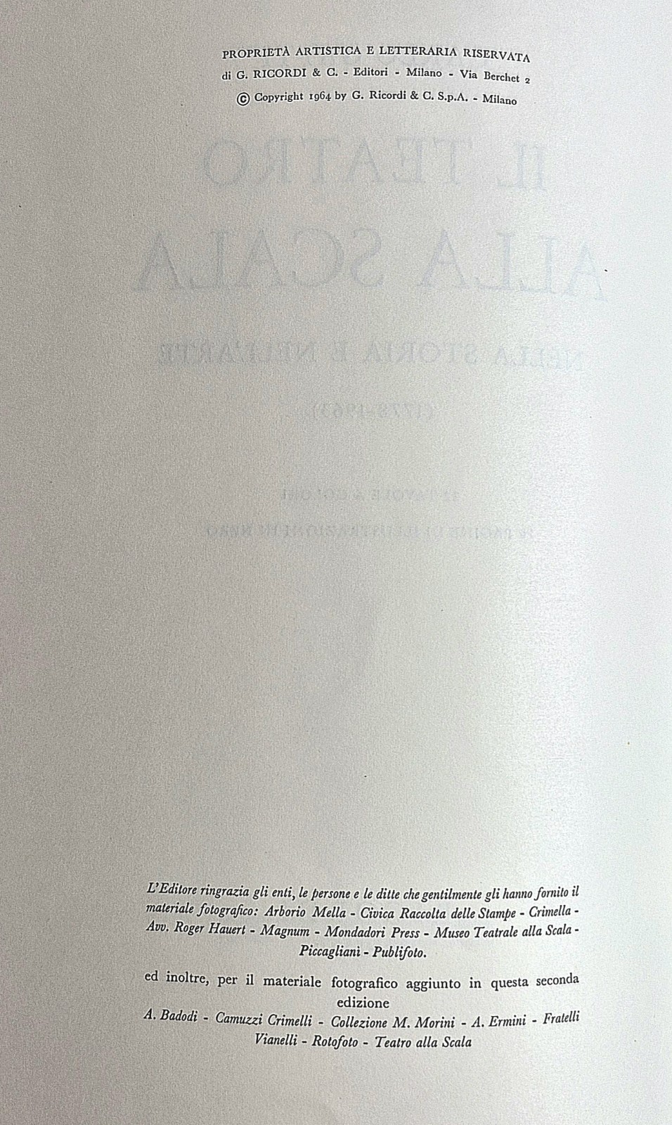 Il Teatro Alla Scala (Gatti · 1964 · 2 Vol Slipcased Set w/ DJs ) VG