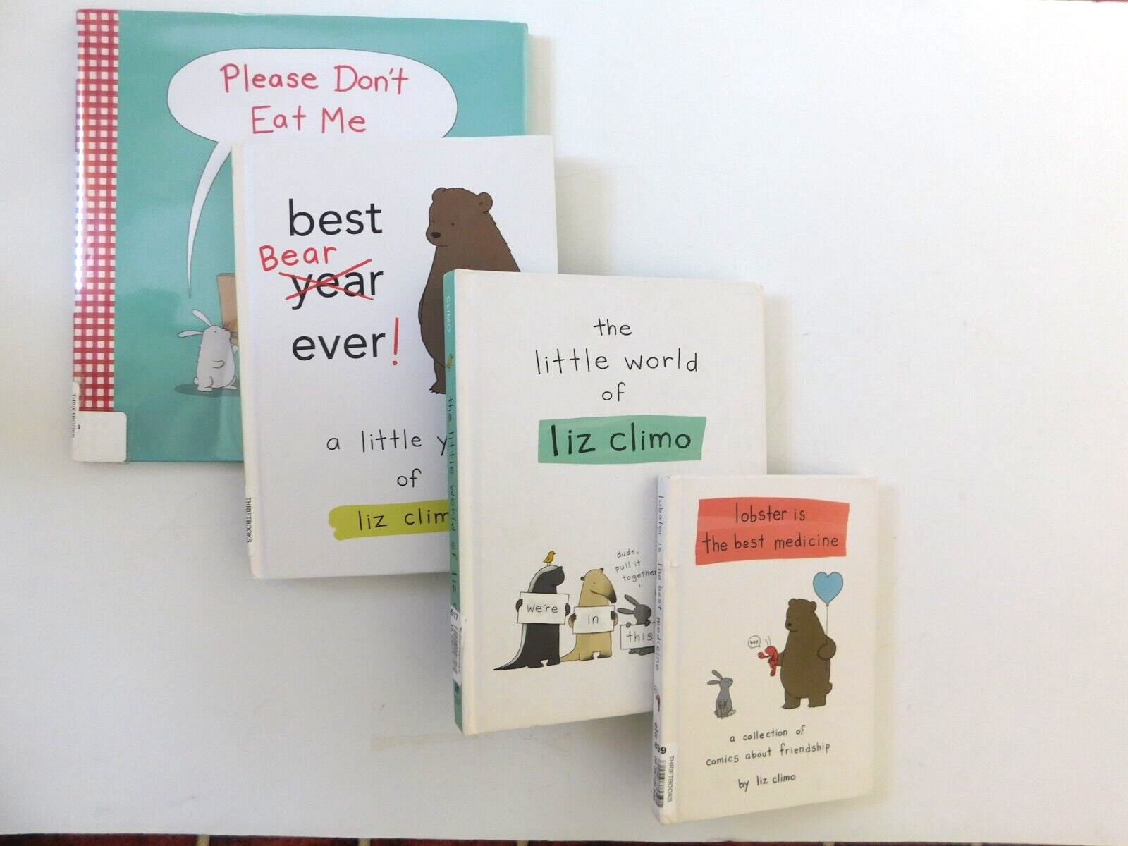 4 Liz Climo books. The Little World of, Best Bear Ever, Please don&rsquo;t eat me. lot