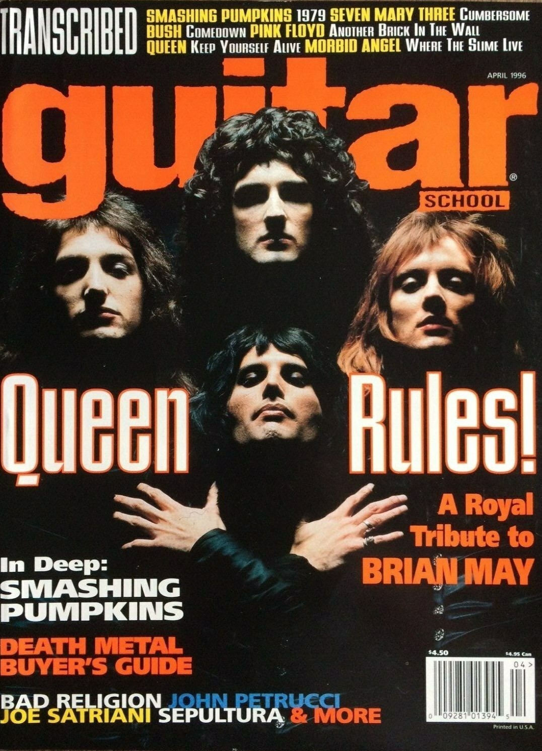 Guitar School Magazine April 1996 Queen Brian May Bad Religion Smashing Pumpkins