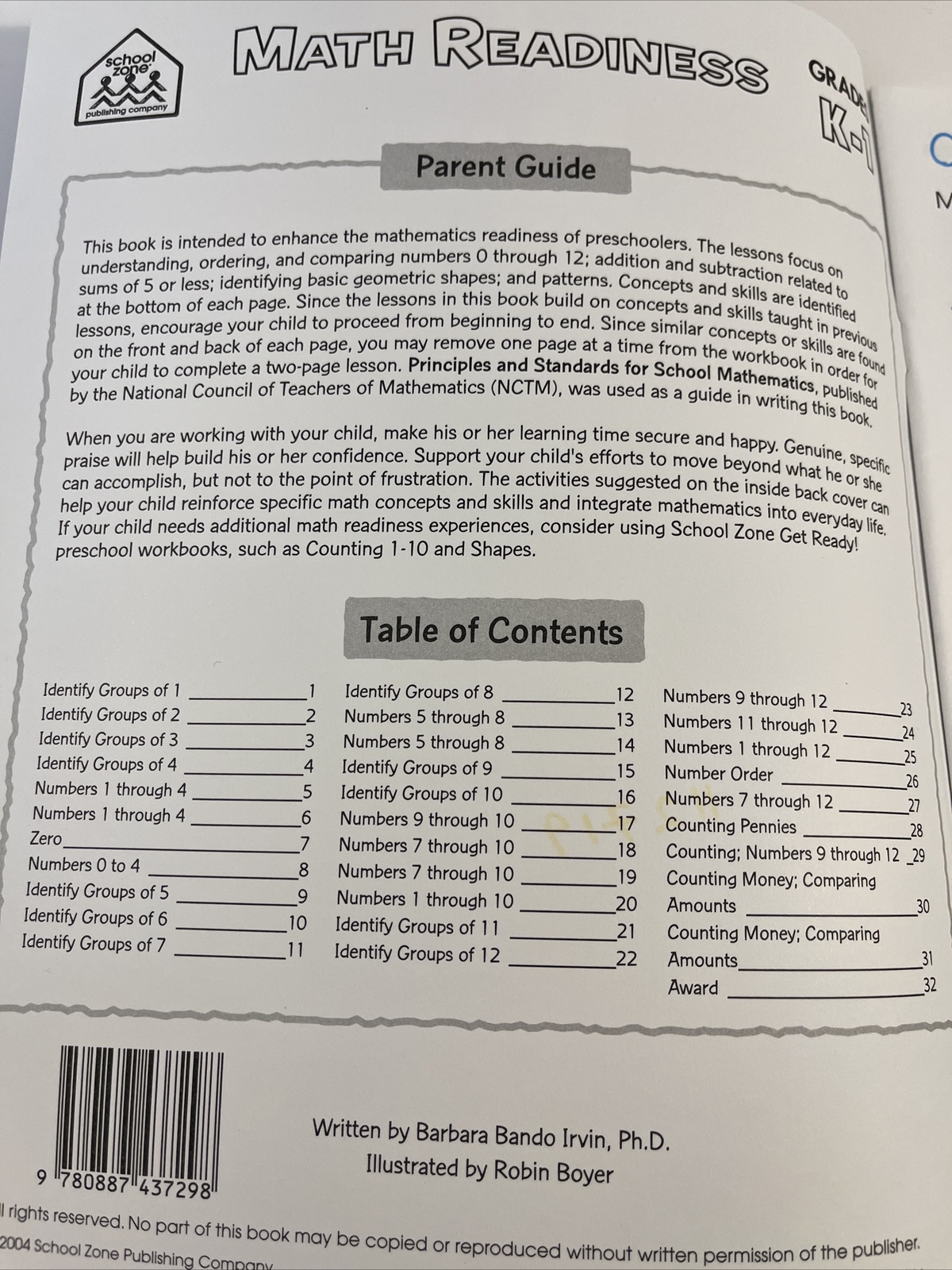 Math Readiness K-1 by Joan Hoffman (2002, Trade Paperback, Revised…
