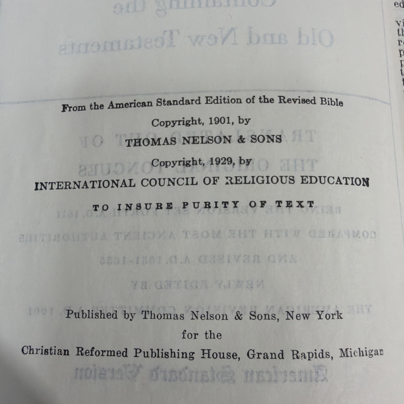 Antique Thomas Nelson & Sons Holy Bible Standard American Edition 1901 Black 7in