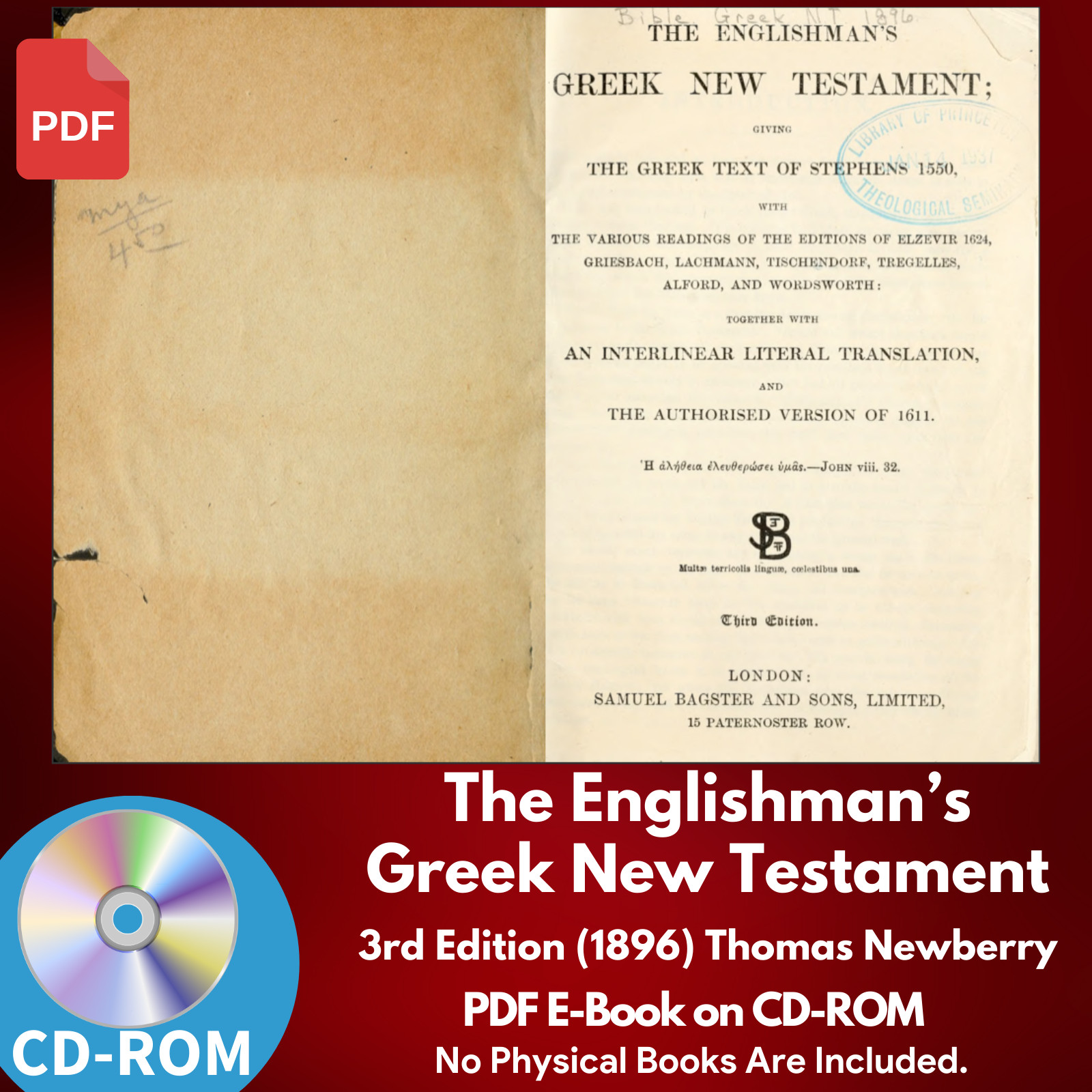 Englishman&rsquo;s Greek New Testament Interlinear Bible – KJV Christian E-Book on CD