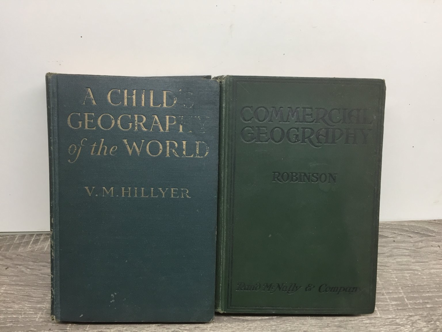 A Child&rsquo;s Geography of the World & Commercial Geography V.M. Hillyer Book Lot