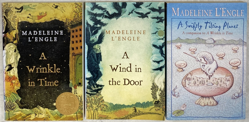 3 bk Lot, Madeleine L&rsquo;Engle A Wrinkle in Time, Wind in the Door, Swiftly Tilting