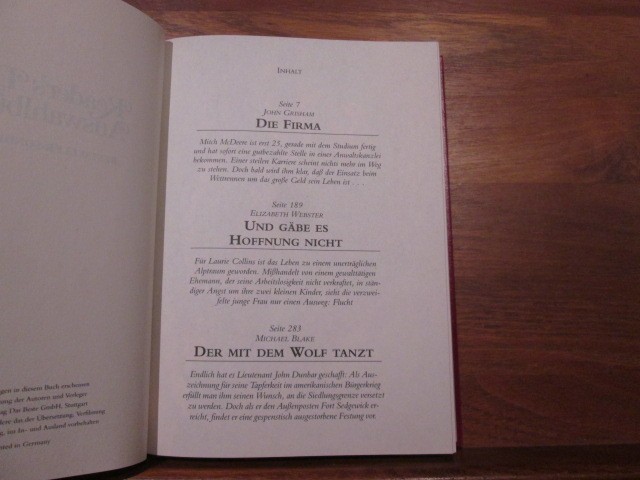Reader&rsquo;s Digest Bestseller-Sonderband : Die Firma; Und gäbe es Hoffnung nicht; D