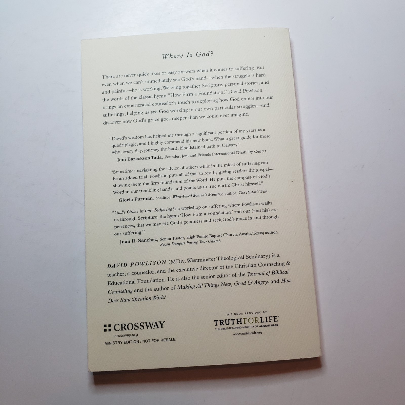 God&rsquo;s Grace In Your Suffering PB David Powlison Crossway Workbook Scripture Hard