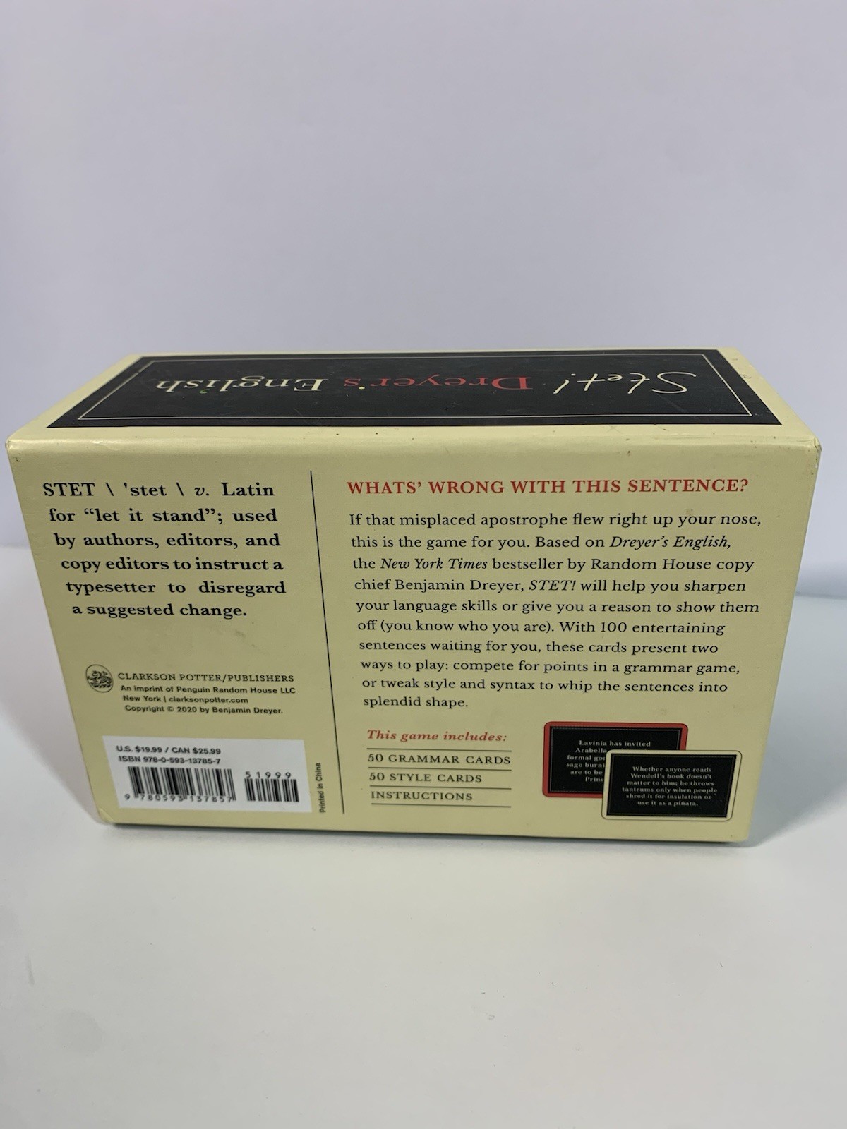 STET! Dreyer&rsquo;s Game of English A Game for Language Lovers, Grammar Geeks