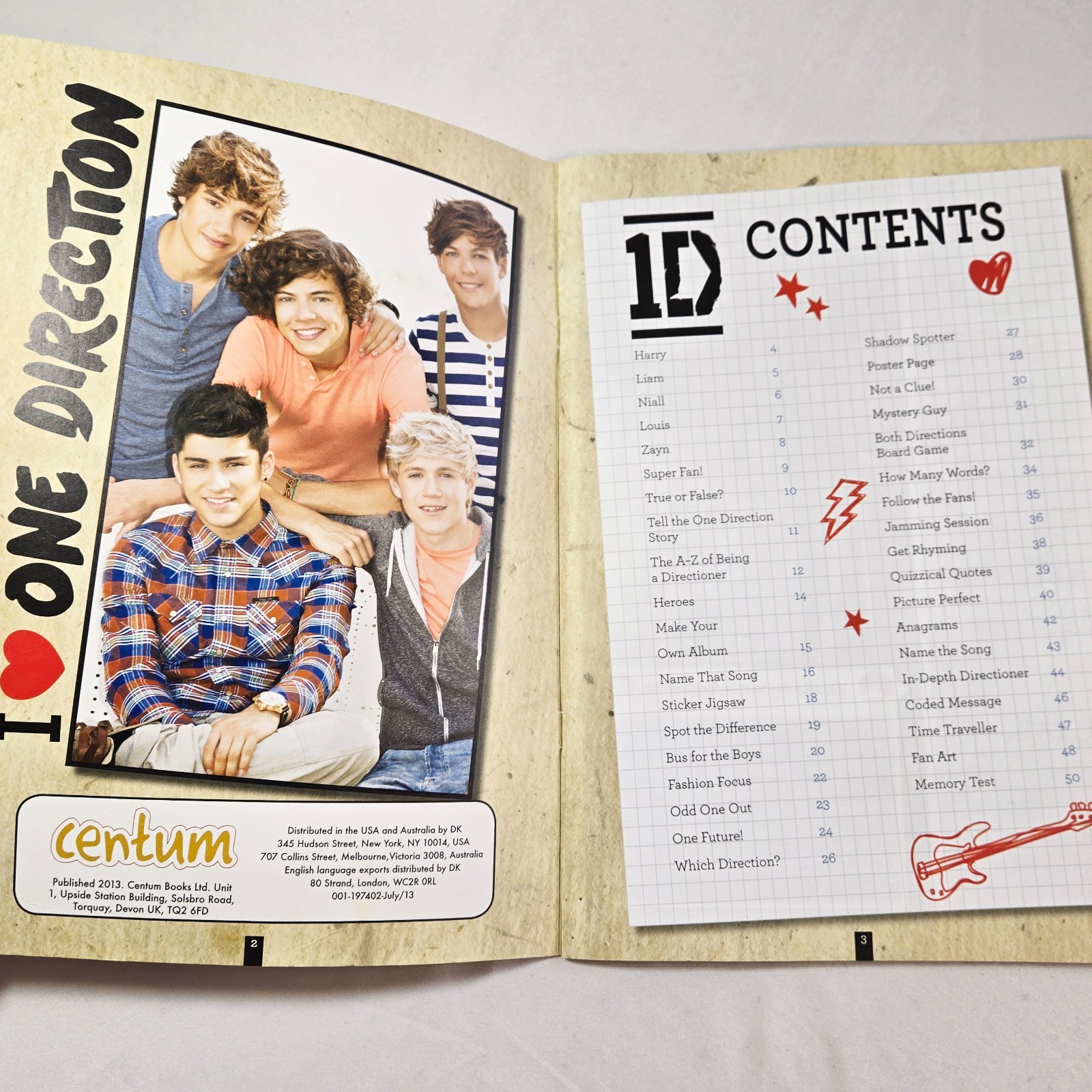 Official One Direction Activity Sticker Book Special Tour Edition Harry Styles