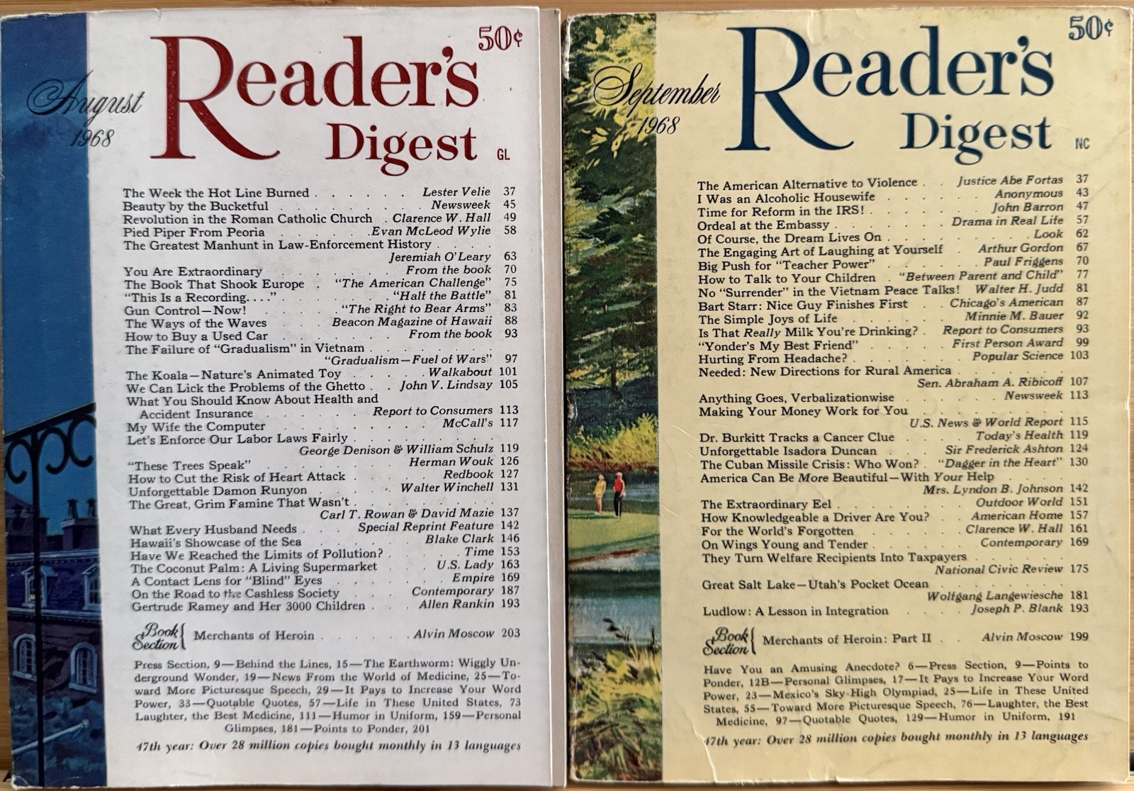1968 August September 3 READER&rsquo;S DIGEST MAGAZINE Vintage Ageless Fun Short Story