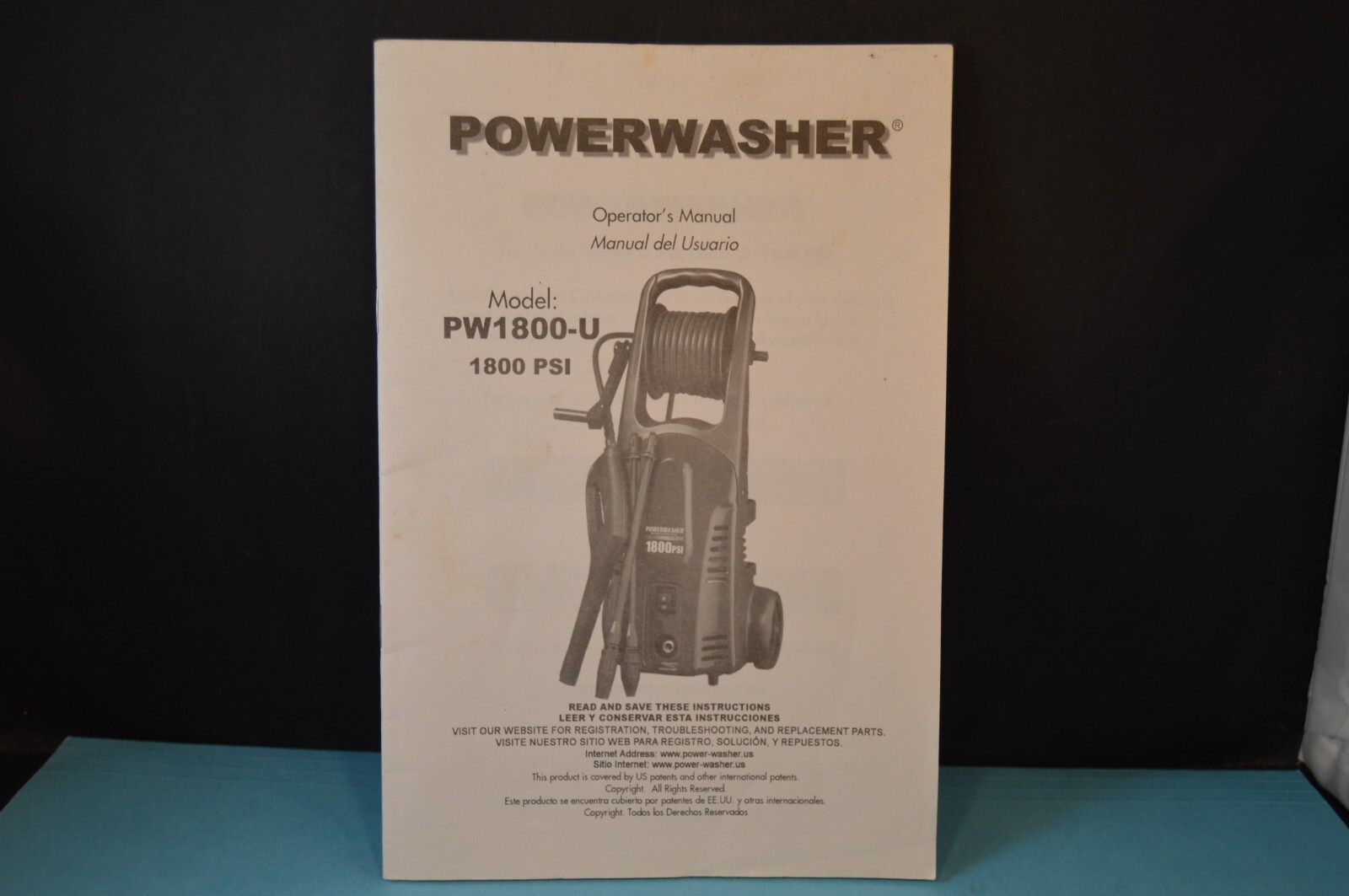 POWERWASHER Model PW1800-U « OPERATOR&rsquo;S MANUAL » 1800 PSI 26 Pages INSTRUCTIONS