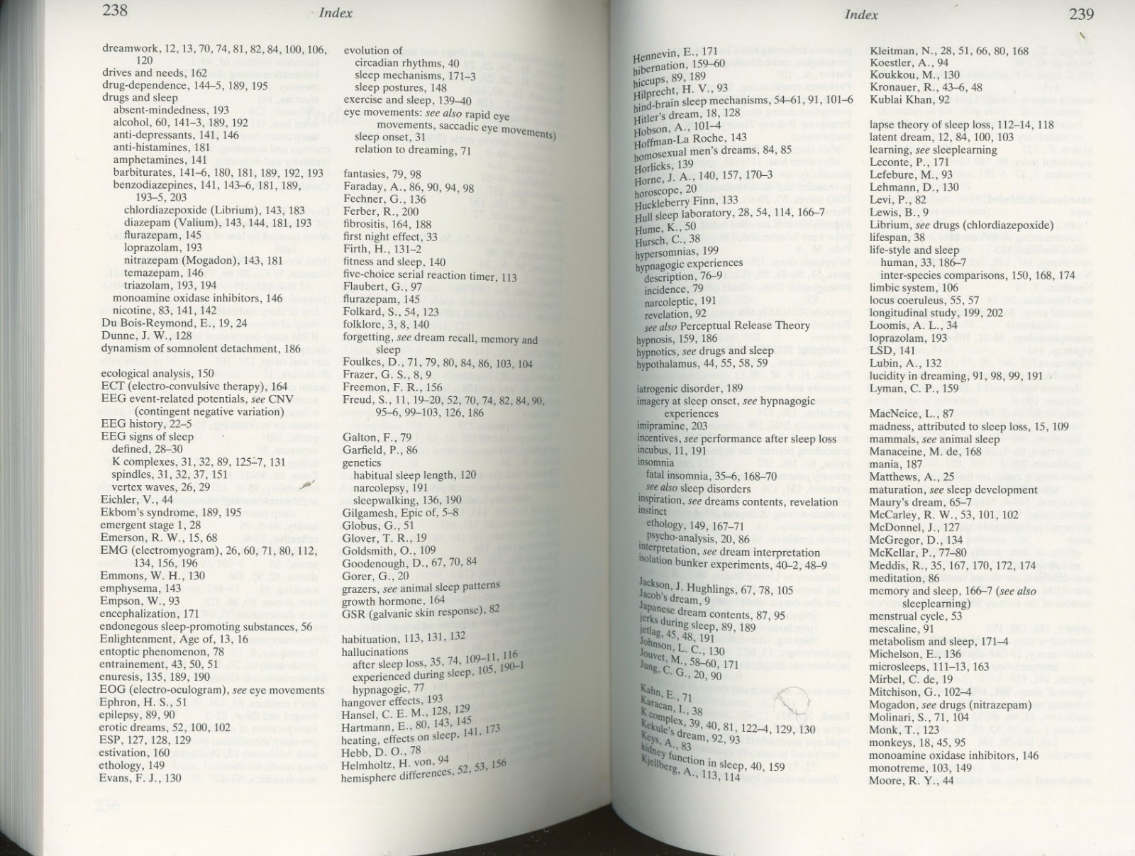 Sleep and Dreaming 2ed Ed Revised Jacob Empson 242 Pages 9 1/8&Prime; Index LR4-B