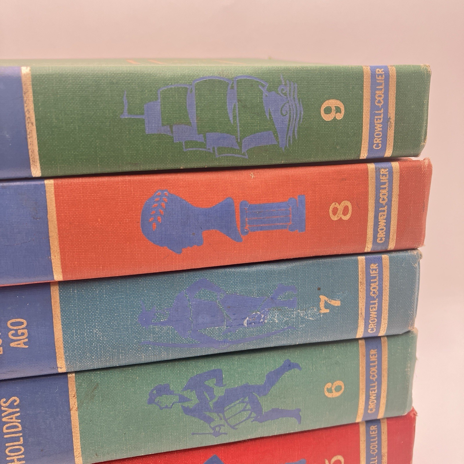 Vintage Collier Junior Classics Books 1-9 Set 1962 Kids Illustrated Decor