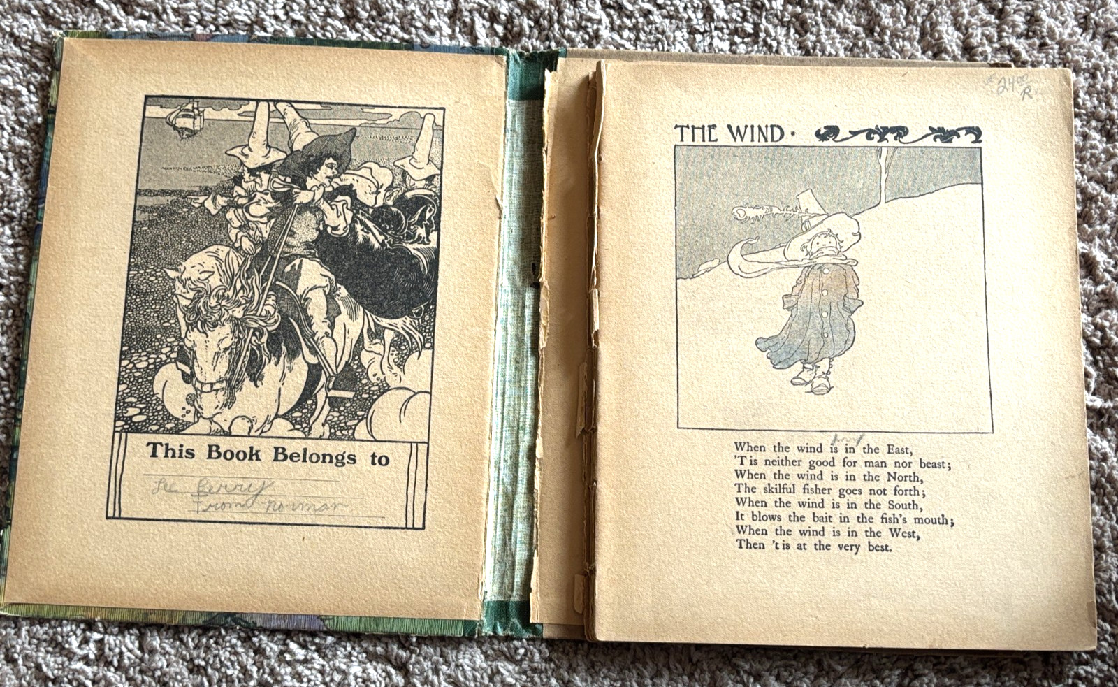Antique Children&rsquo;s Illustrated Book Rainy Day Stories Mcloughlin Brothers 1800&rsquo;s